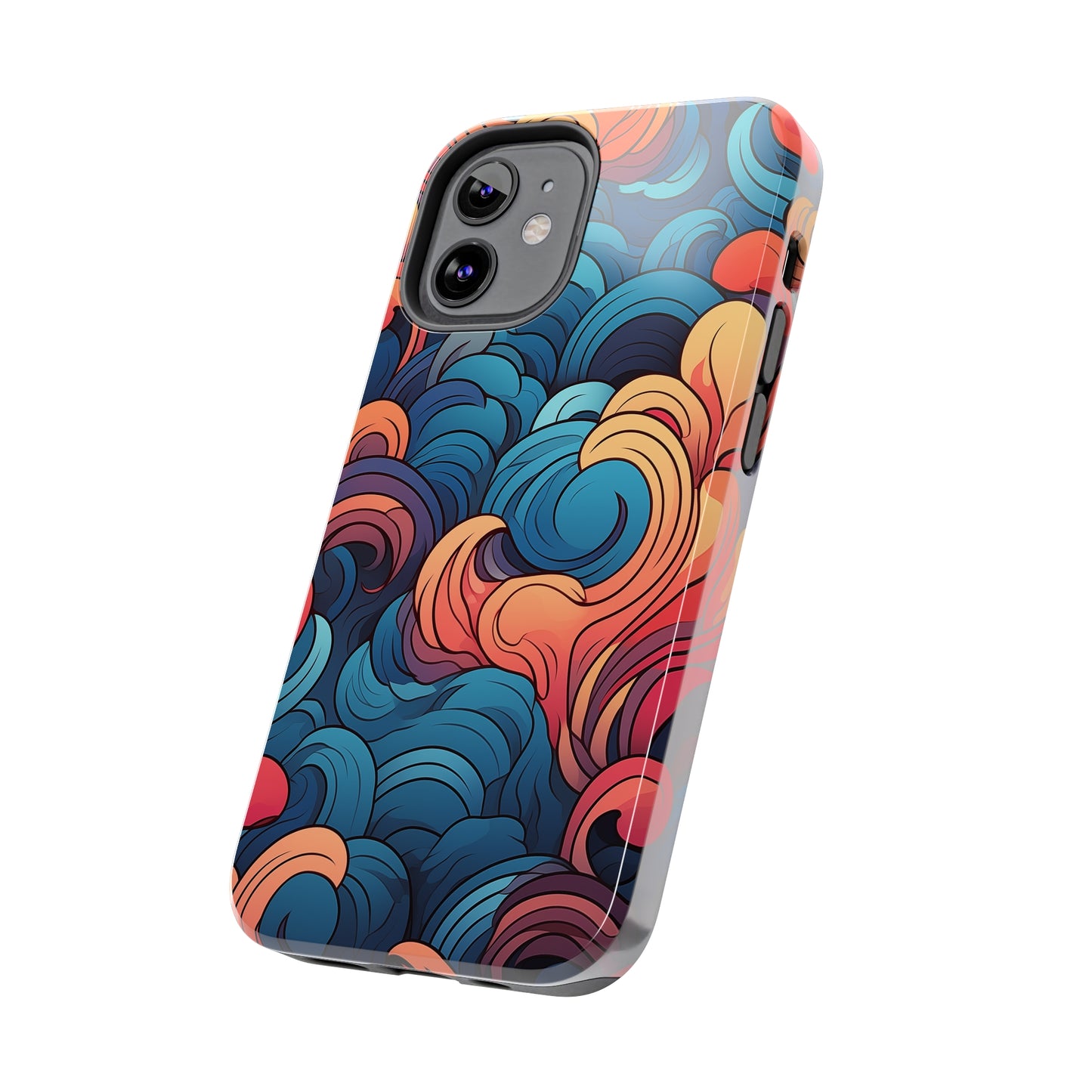 Abstract Swirls, iPhone 7, 8, X, 11, 12, 13, 14, 15+ case.