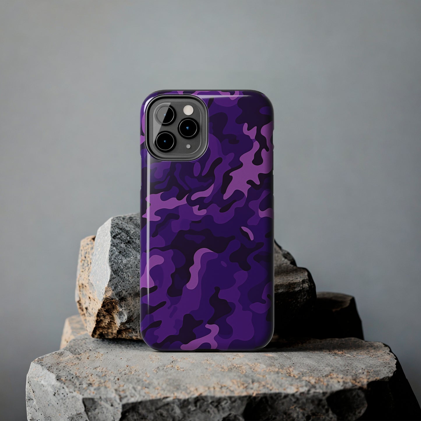 Purple Camouflage, iPhone 7, 8, X, 11, 12, 13, 14, 15+ case.