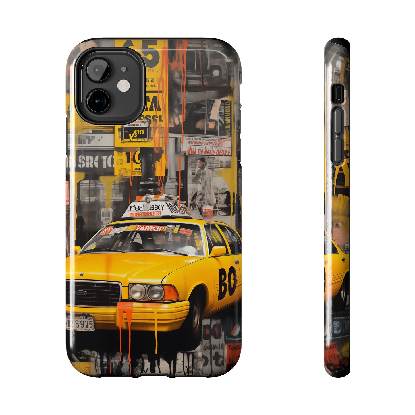 New York City, taxi cab, iPhone 7, 8, X, 11, 12, 13, 14, 15+ case.