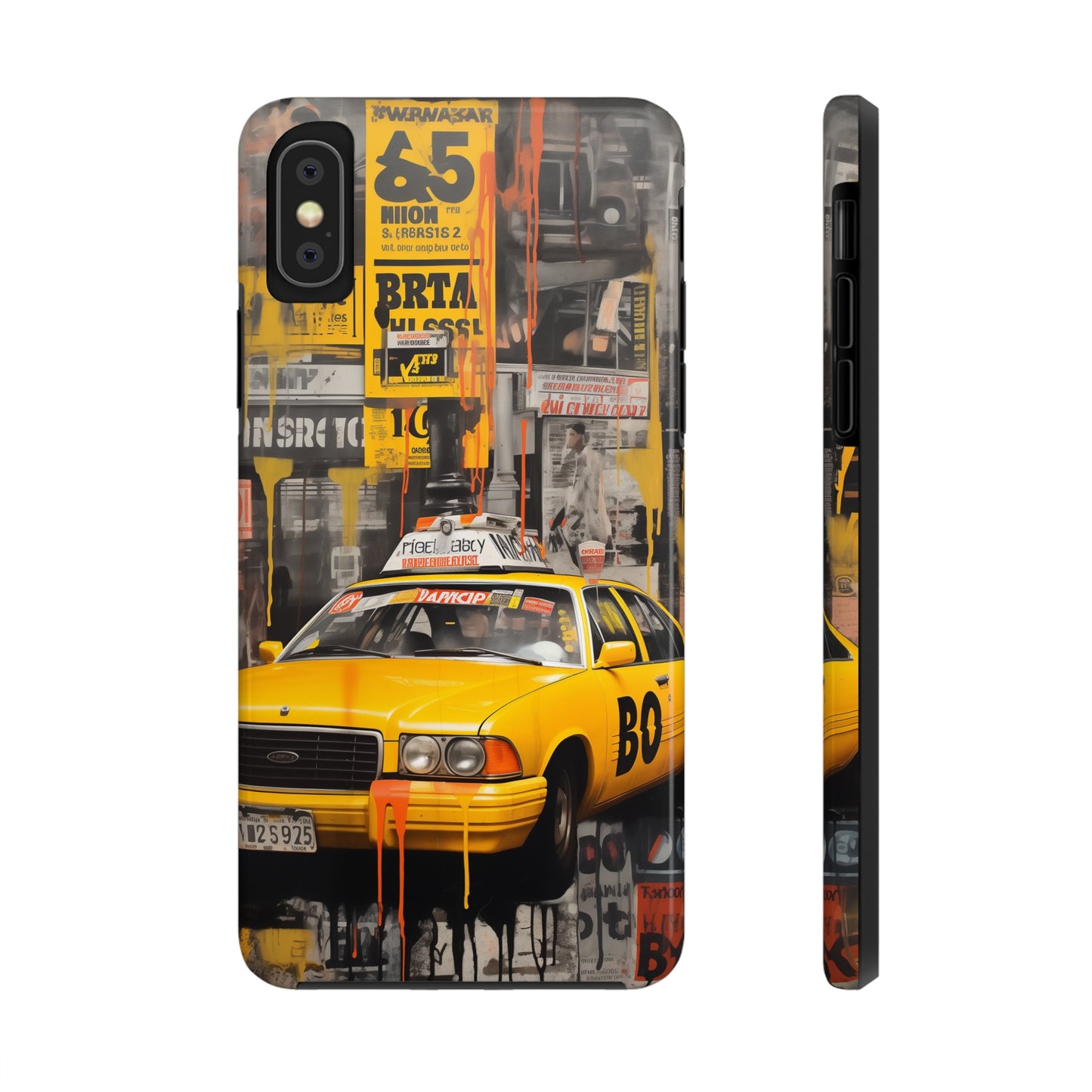 New York City, taxi cab, iPhone 7, 8, X, 11, 12, 13, 14, 15+ case.