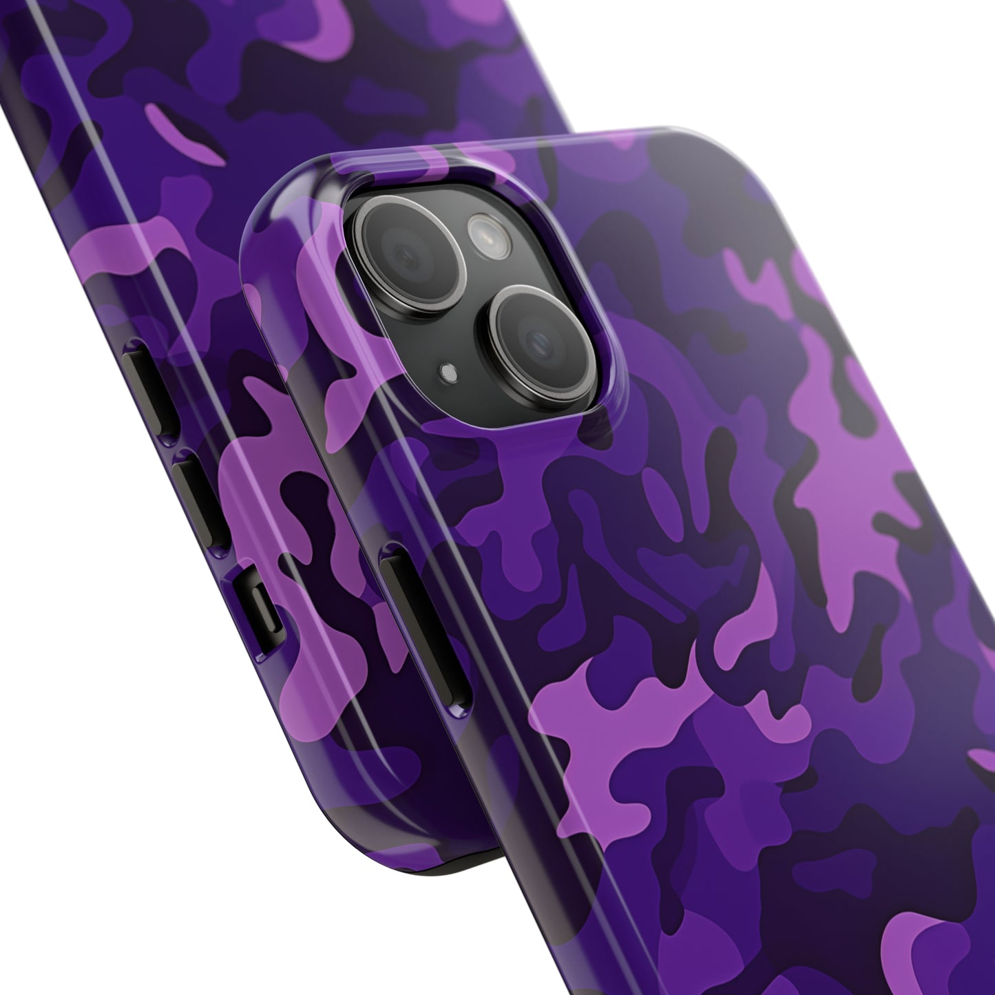 Purple Camouflage, iPhone 7, 8, X, 11, 12, 13, 14, 15+ case.