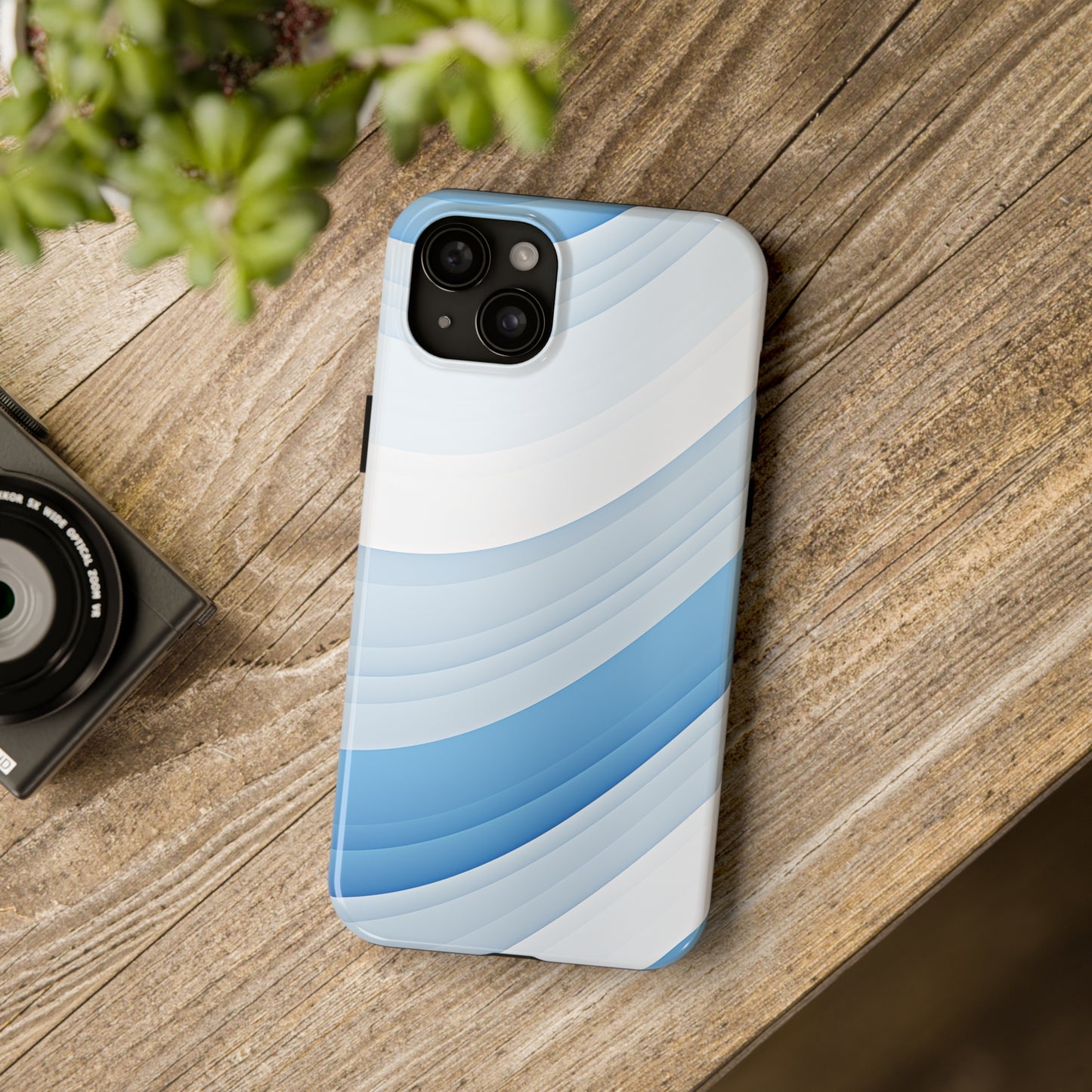 Blue Stripes #02, iPhone 7, 8, X, 11, 12, 13, 14, 15+ case.