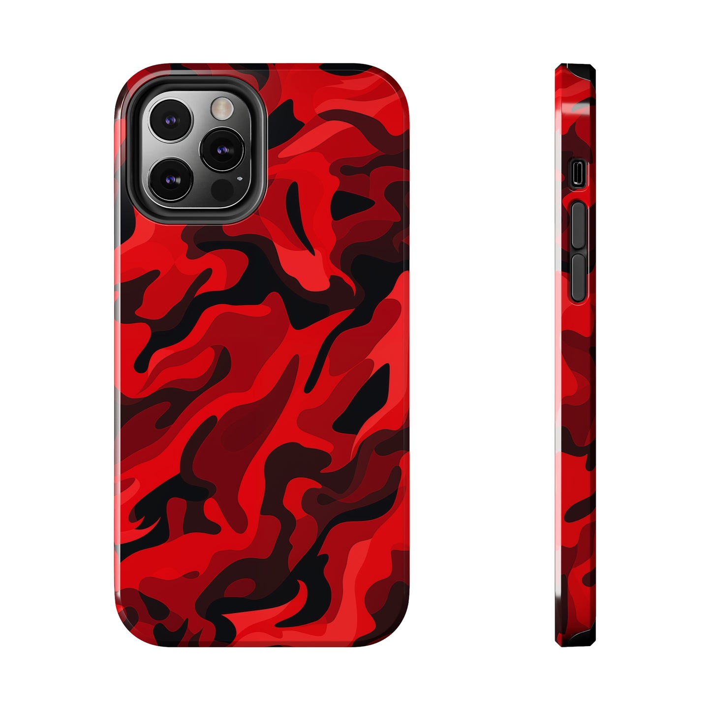 Red Camouflage, iPhone 7, 8, X, 11, 12, 13, 14, 15+ case.