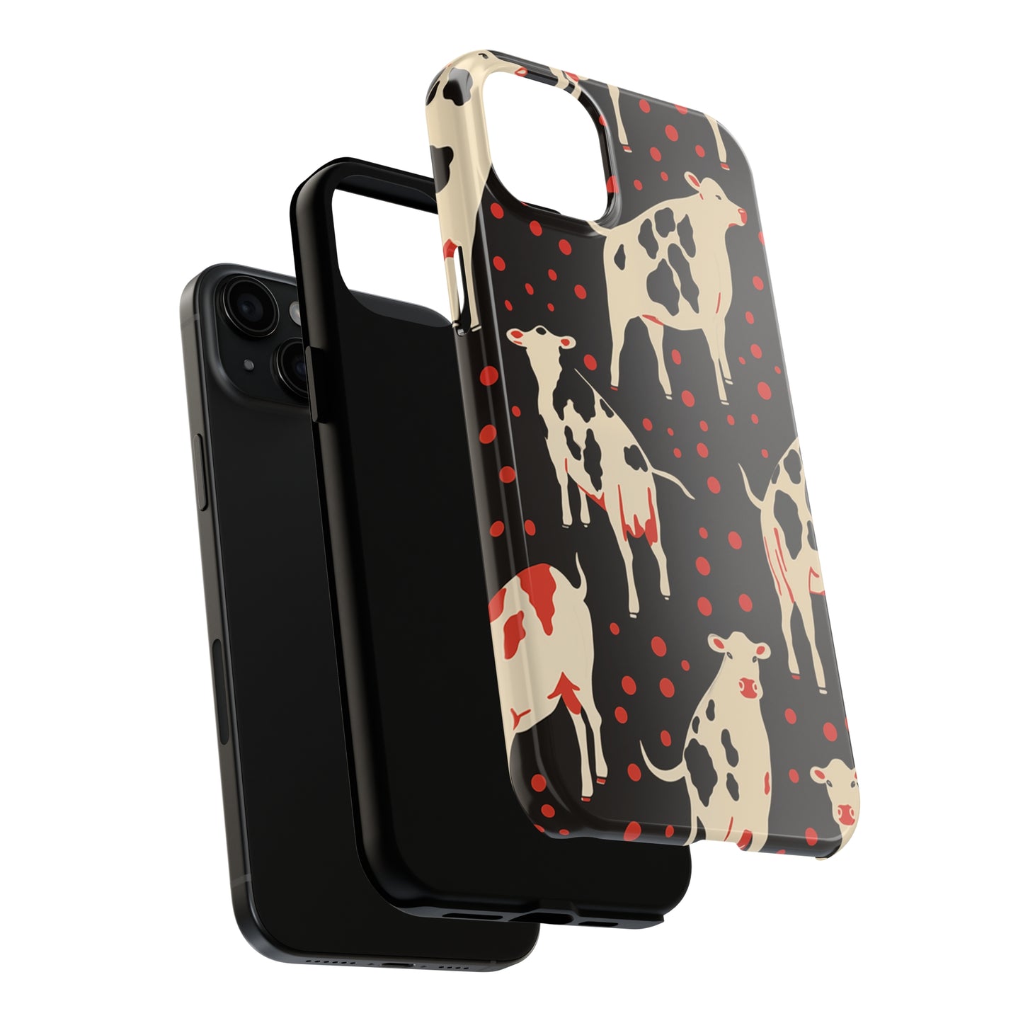 Cow pattern, iPhone 7, 8, X, 11, 12, 13, 14, 15+ case.