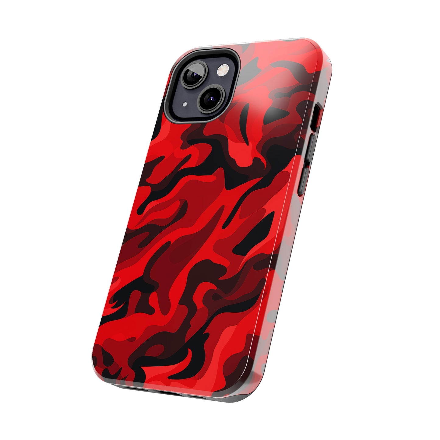 Red Camouflage, iPhone 7, 8, X, 11, 12, 13, 14, 15+ case.