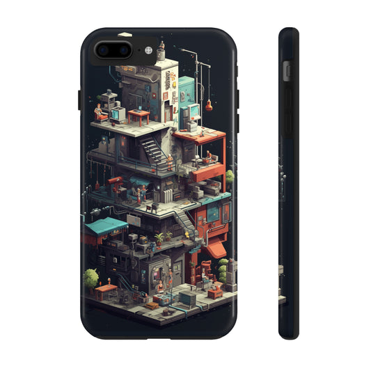 8-bit Complex #03, iPhone 7, 8, X, 11, 12, 13, 14, 15+ case.