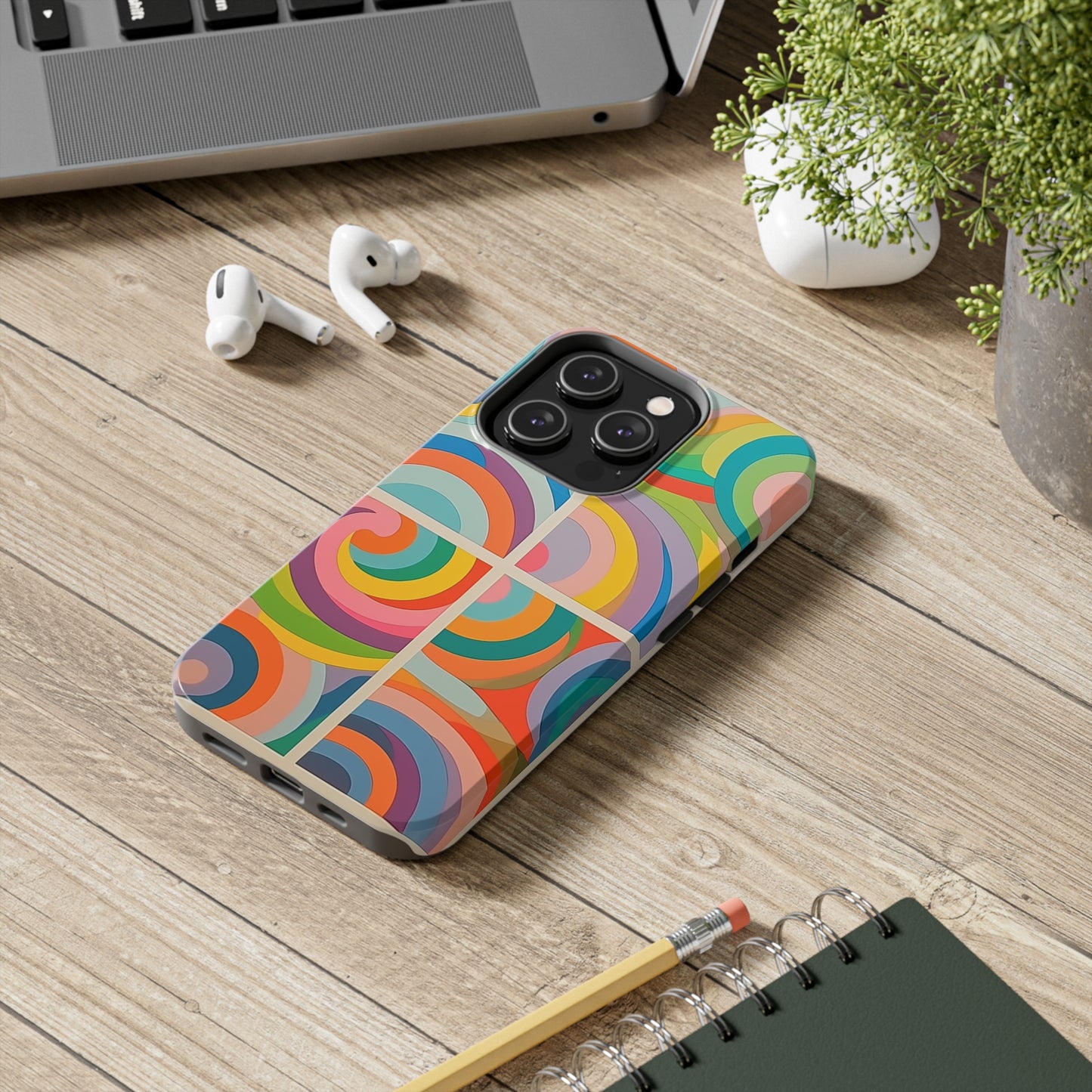 Abstract Colorful Lines #03, iPhone 7, 8, X, 11, 12, 13, 14, 15+ case.