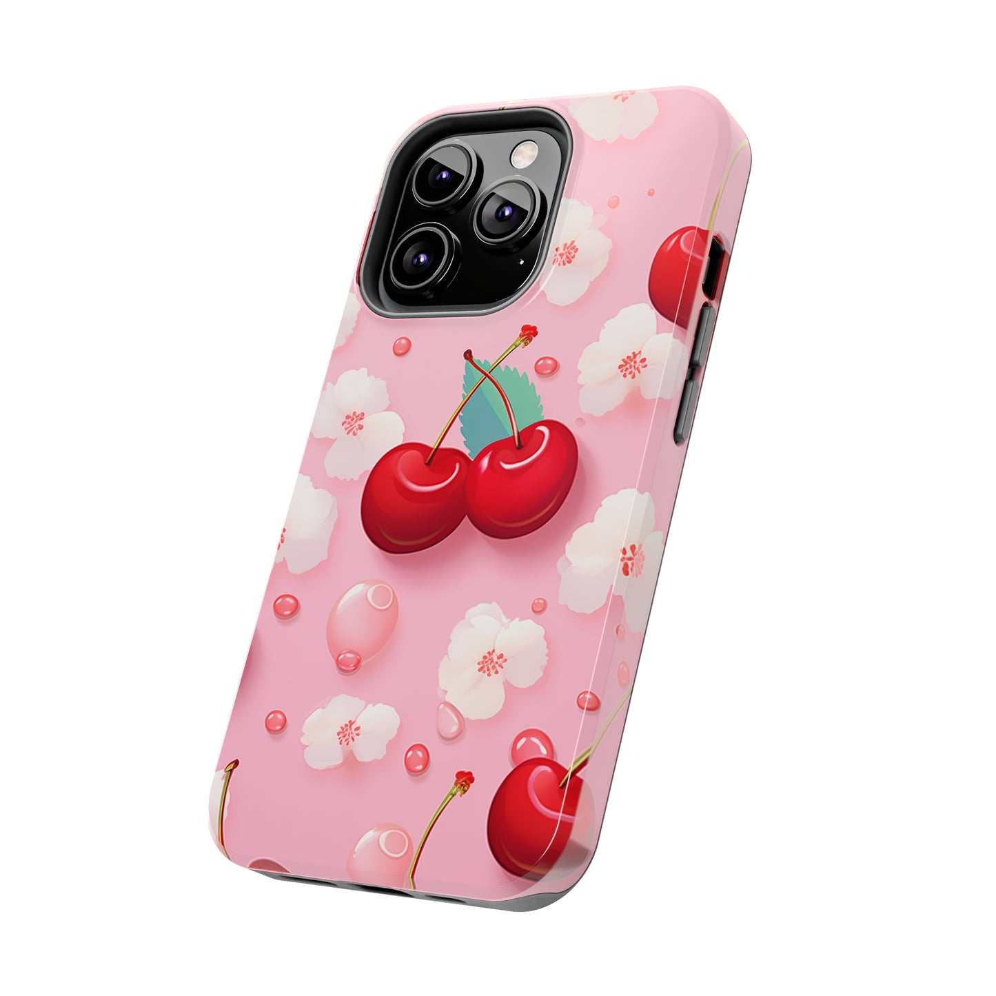 Cherries and Cherry Blossoms #02, iPhone 7, 8, X, 11, 12, 13, 14, 15+ case.