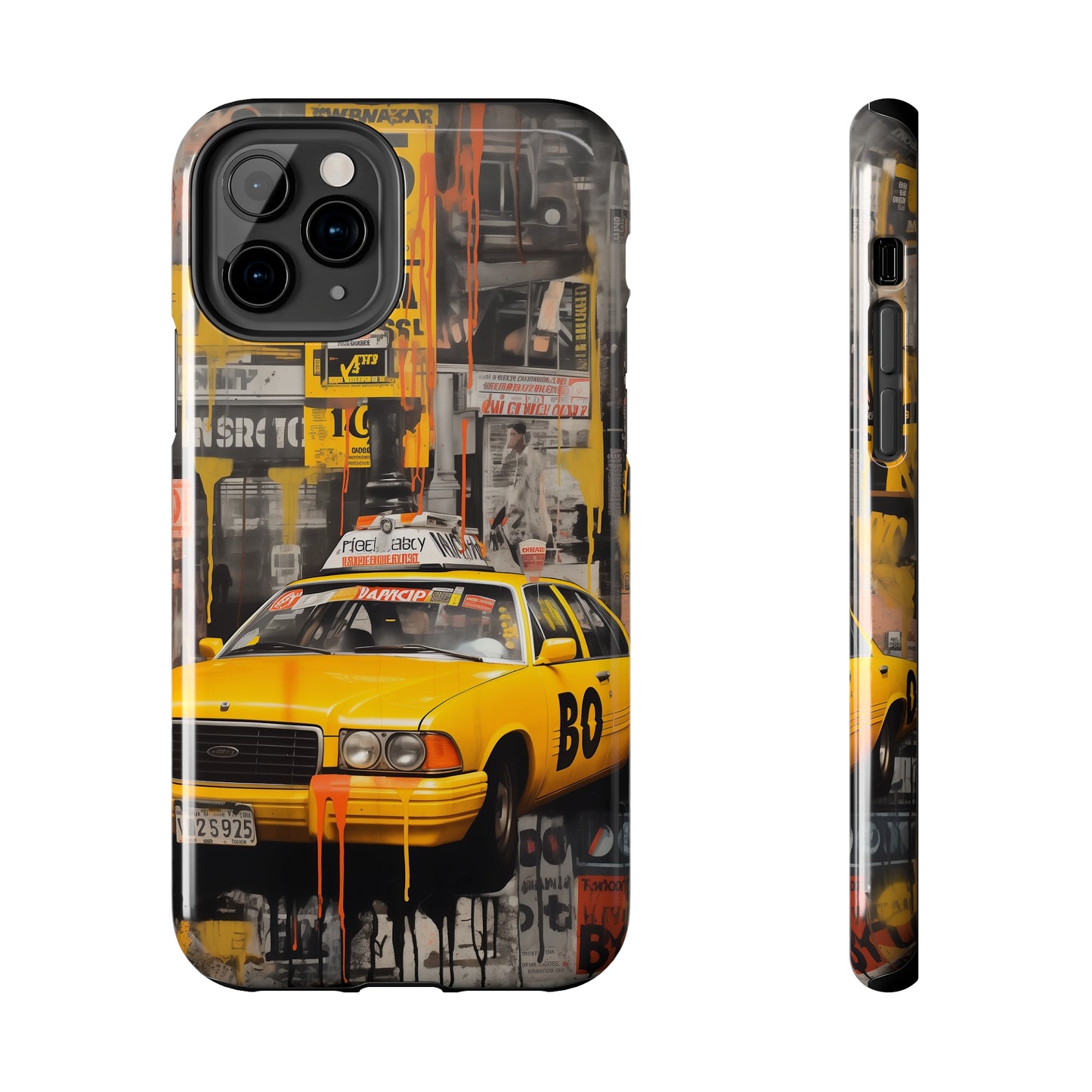 New York City, taxi cab, iPhone 7, 8, X, 11, 12, 13, 14, 15+ case.