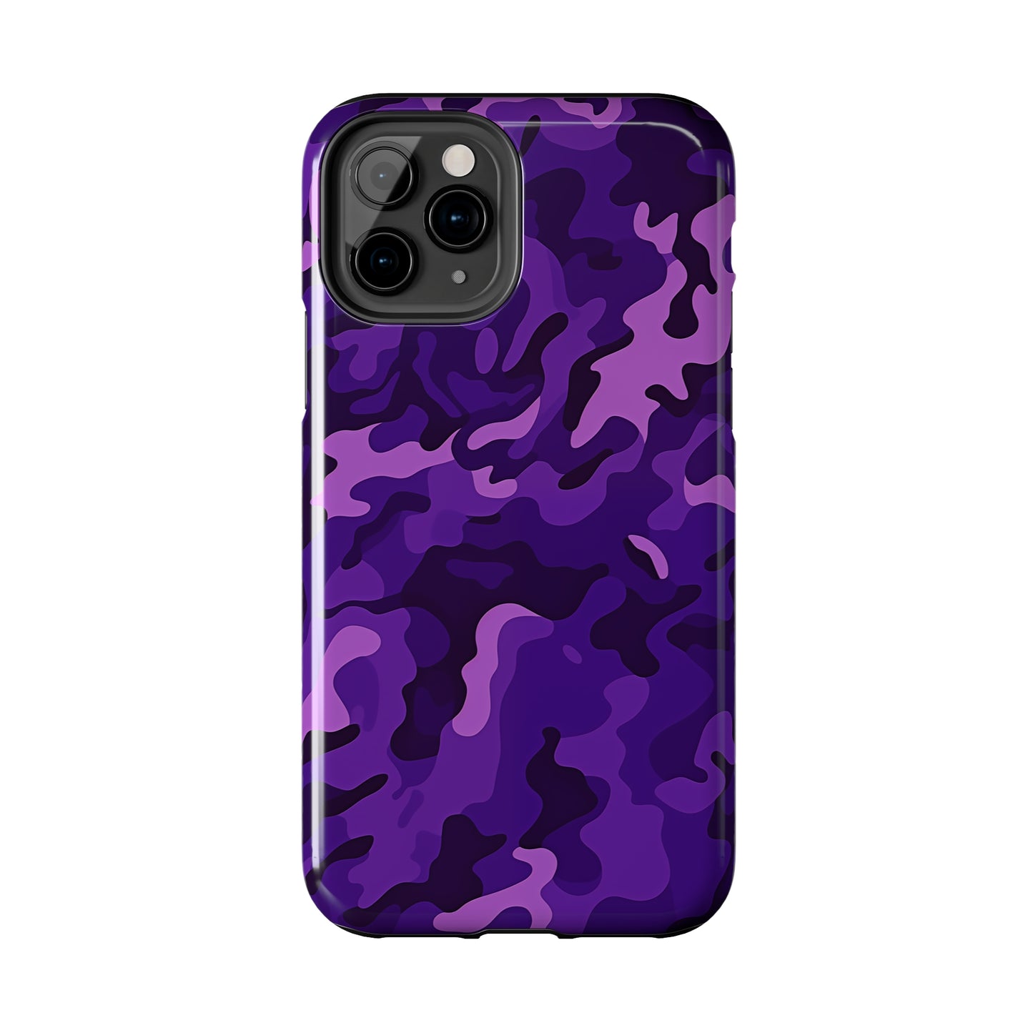 Purple Camouflage, iPhone 7, 8, X, 11, 12, 13, 14, 15+ case.