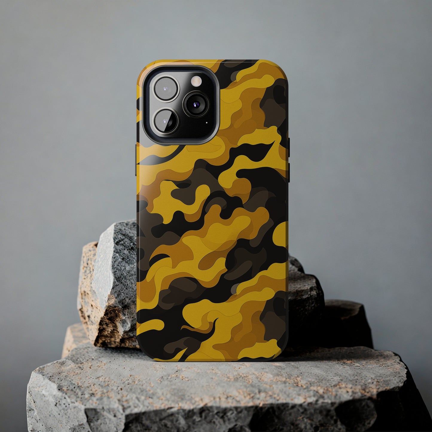 Yellow Camouflage, iPhone 7, 8, X, 11, 12, 13, 14, 15+ case.