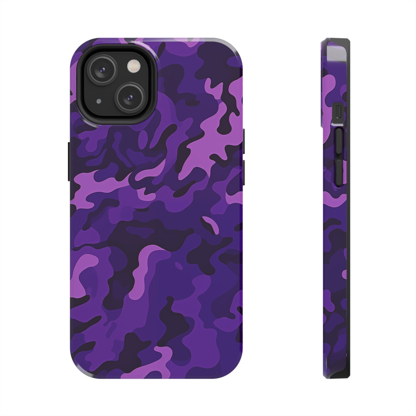 Purple Camouflage, iPhone 7, 8, X, 11, 12, 13, 14, 15+ case.