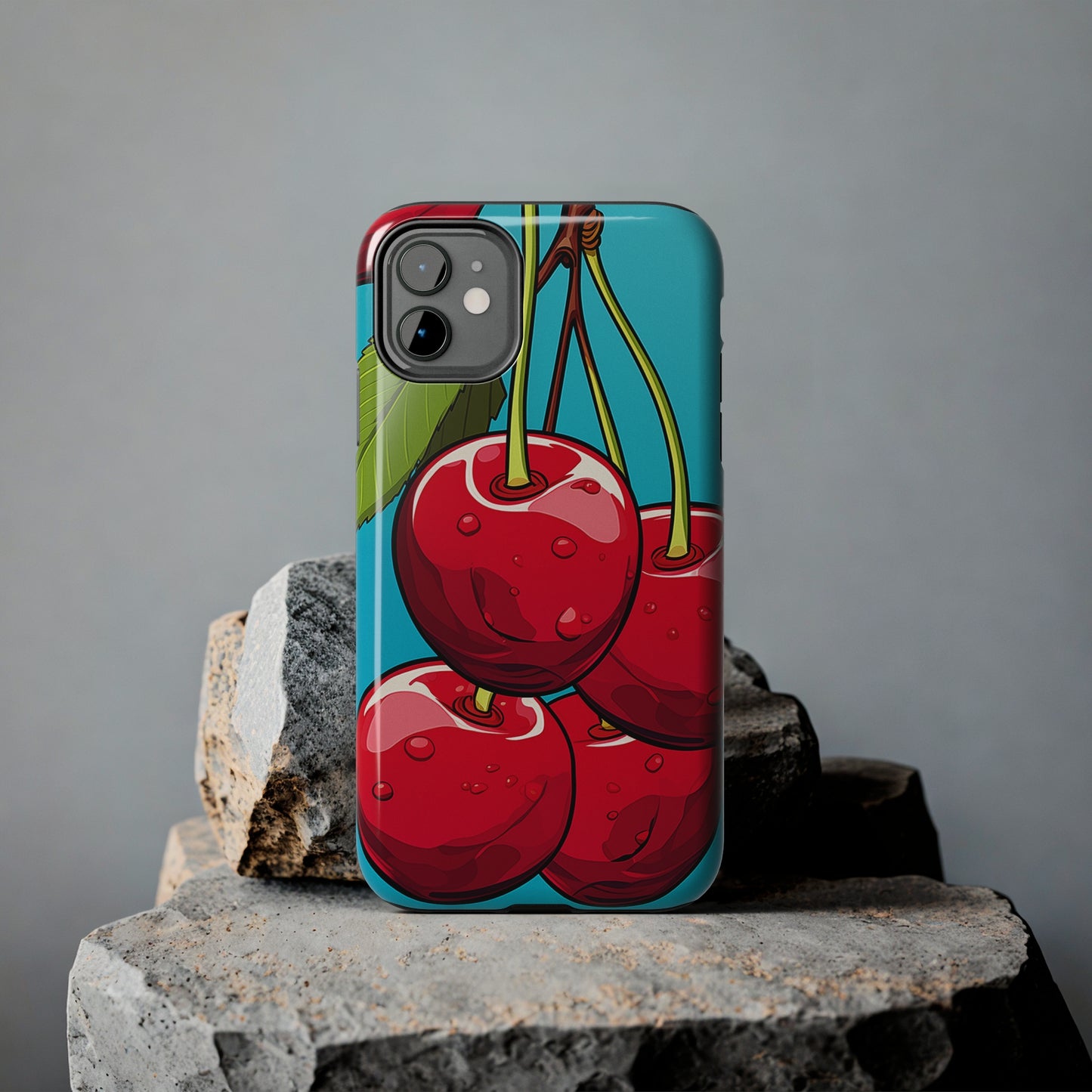 Cherries #09, iPhone 7, 8, X, 11, 12, 13, 14, 15+ case.