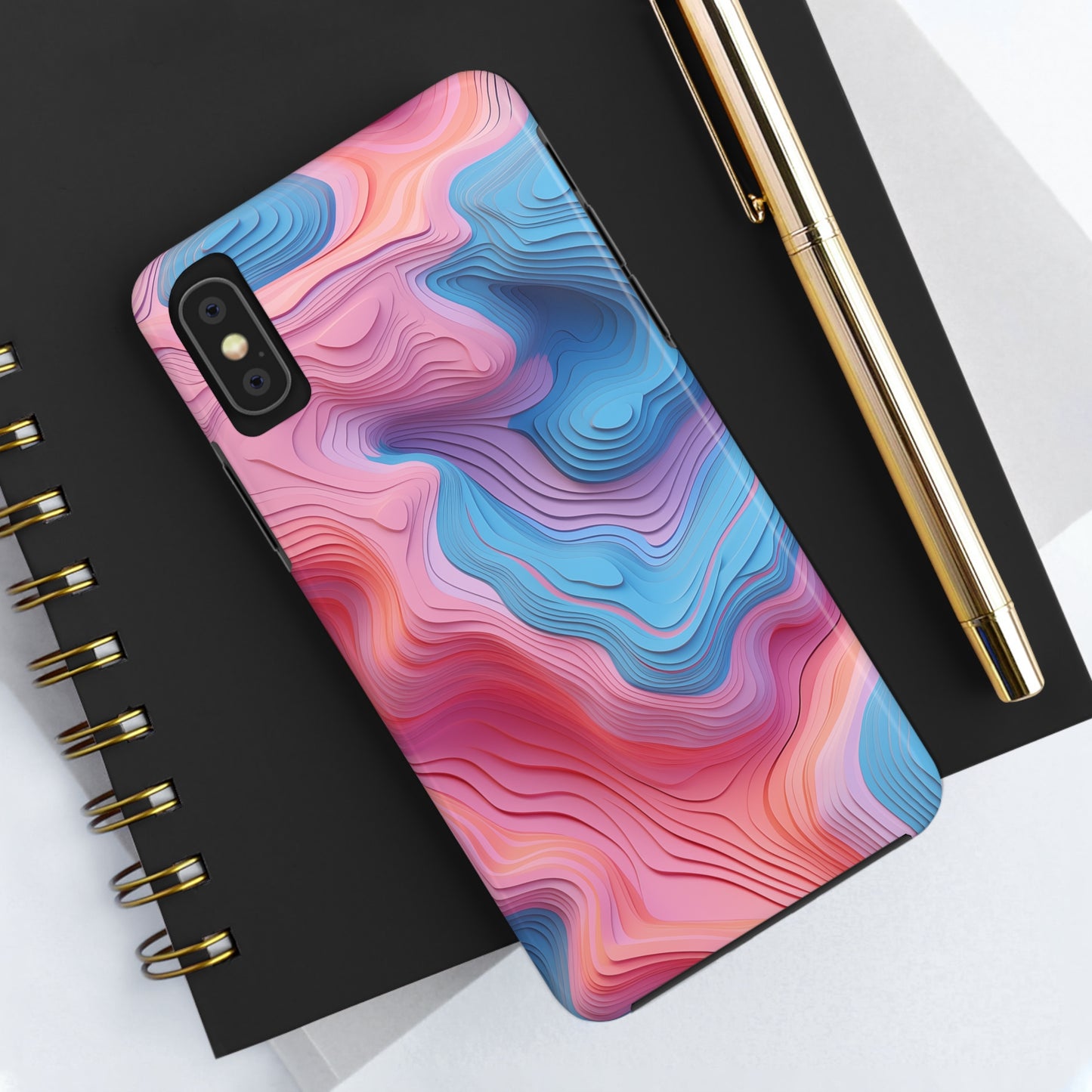 Topographical #02, iPhone 7, 8, X, 11, 12, 13, 14, 15+ case.