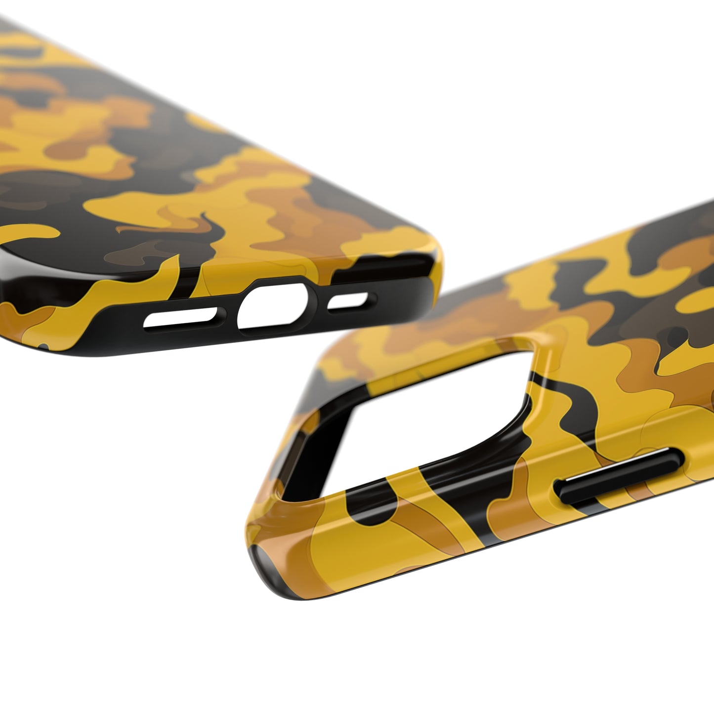 Yellow Camouflage, iPhone 7, 8, X, 11, 12, 13, 14, 15+ case.