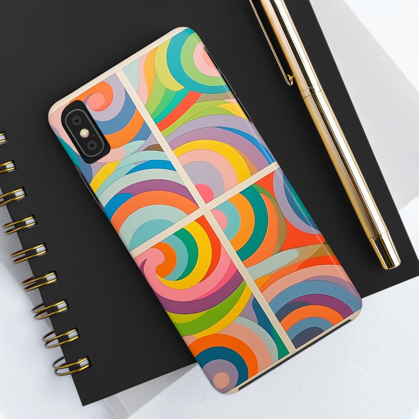 Abstract Colorful Lines #03, iPhone 7, 8, X, 11, 12, 13, 14, 15+ case.