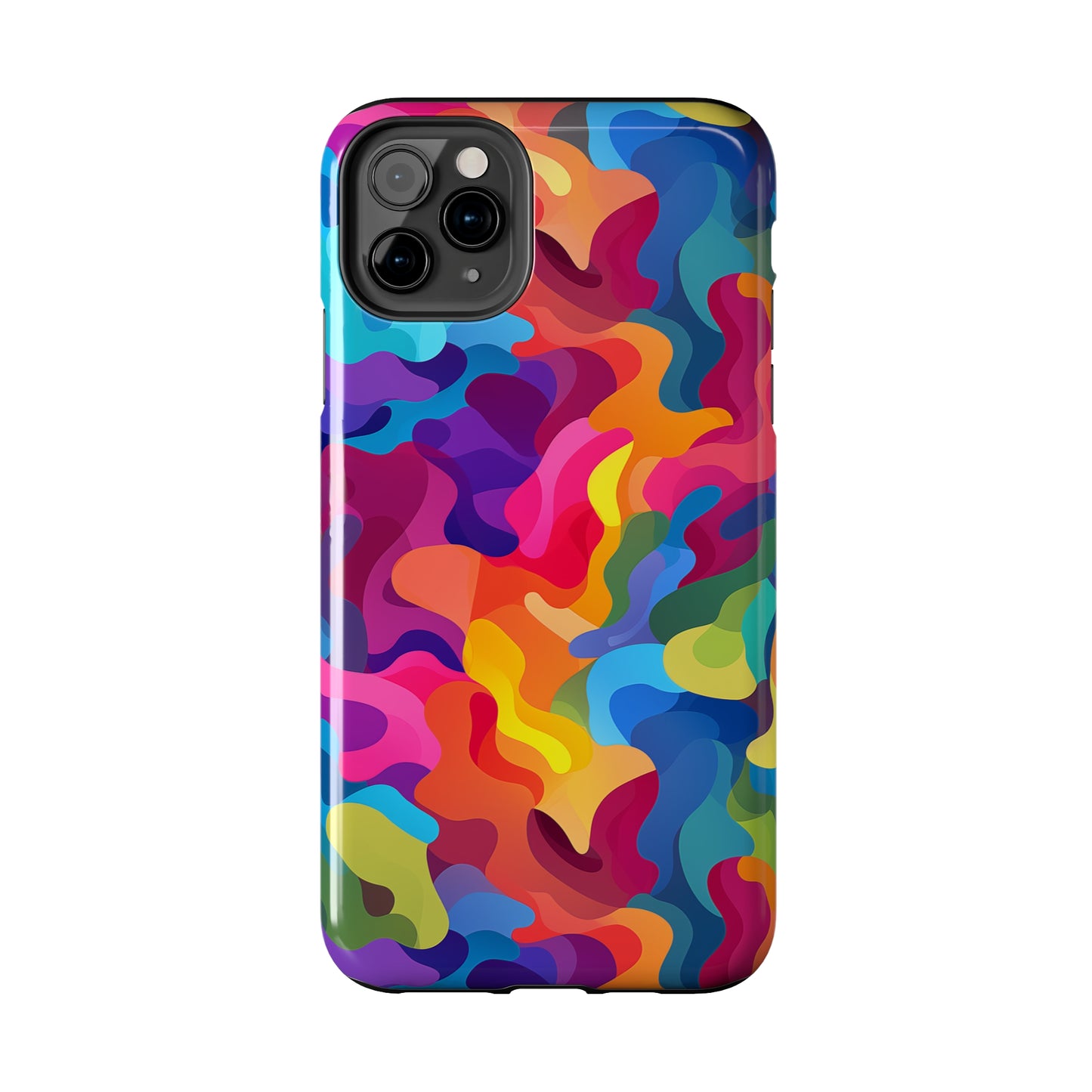 Rainbow Camouflage, iPhone 7, 8, X, 11, 12, 13, 14, 15+ case.