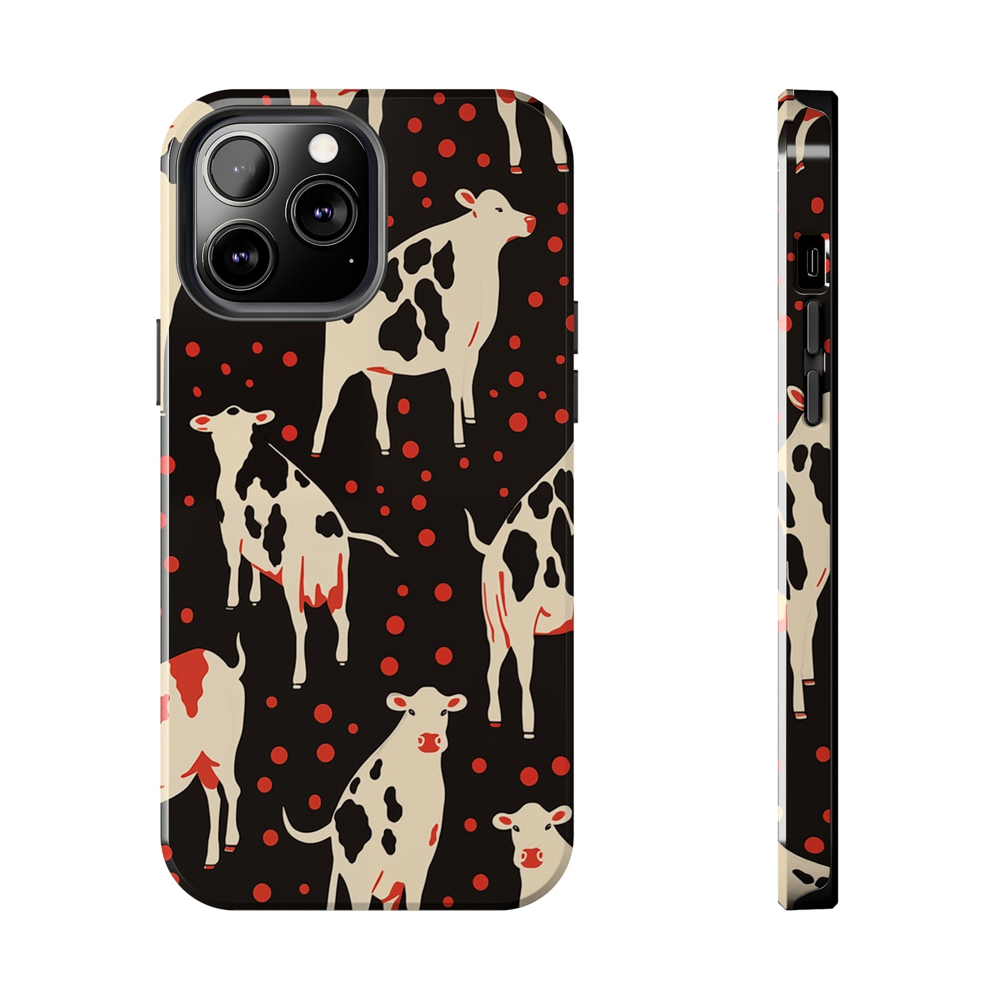 Cow pattern, iPhone 7, 8, X, 11, 12, 13, 14, 15+ case.