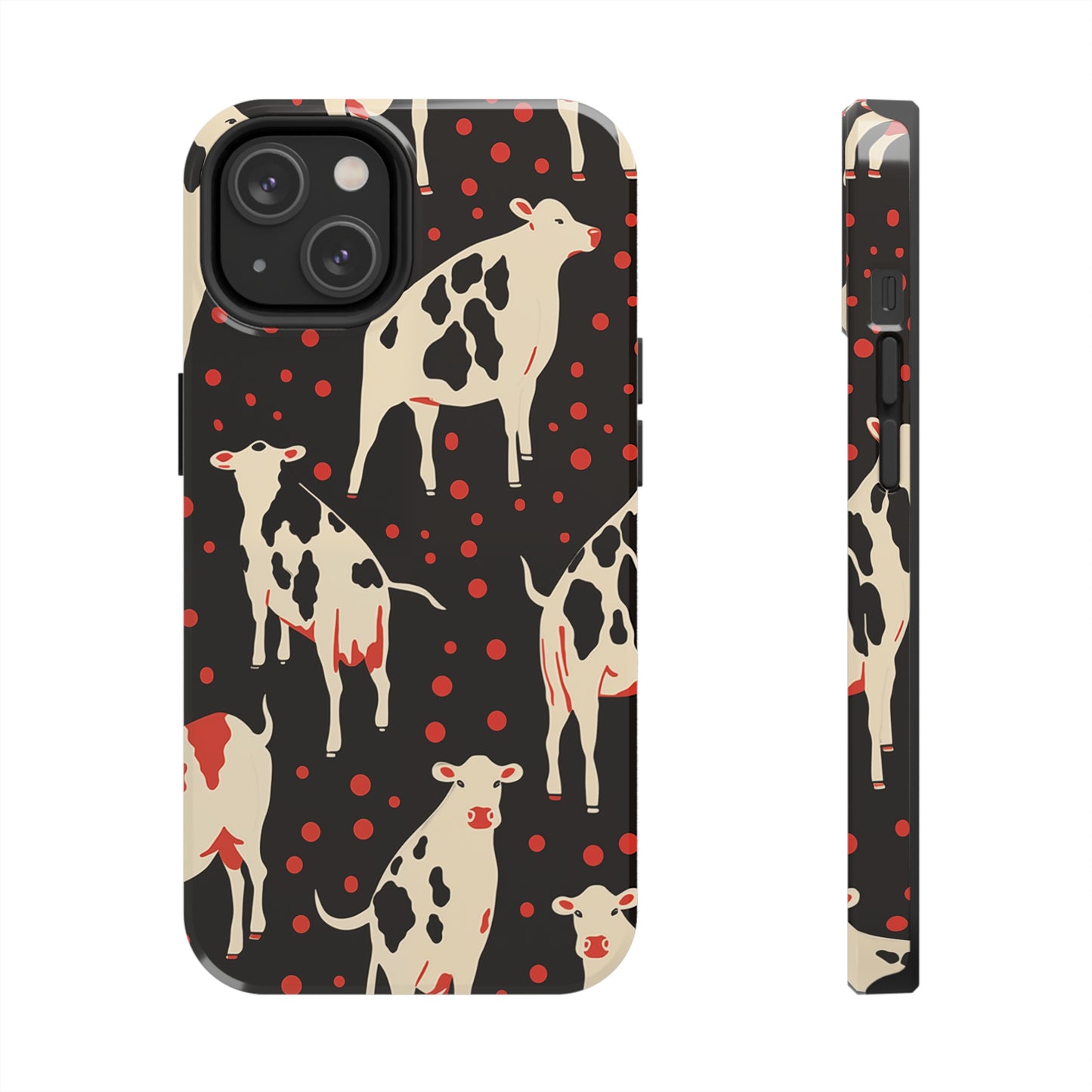 Cow pattern, iPhone 7, 8, X, 11, 12, 13, 14, 15+ case.