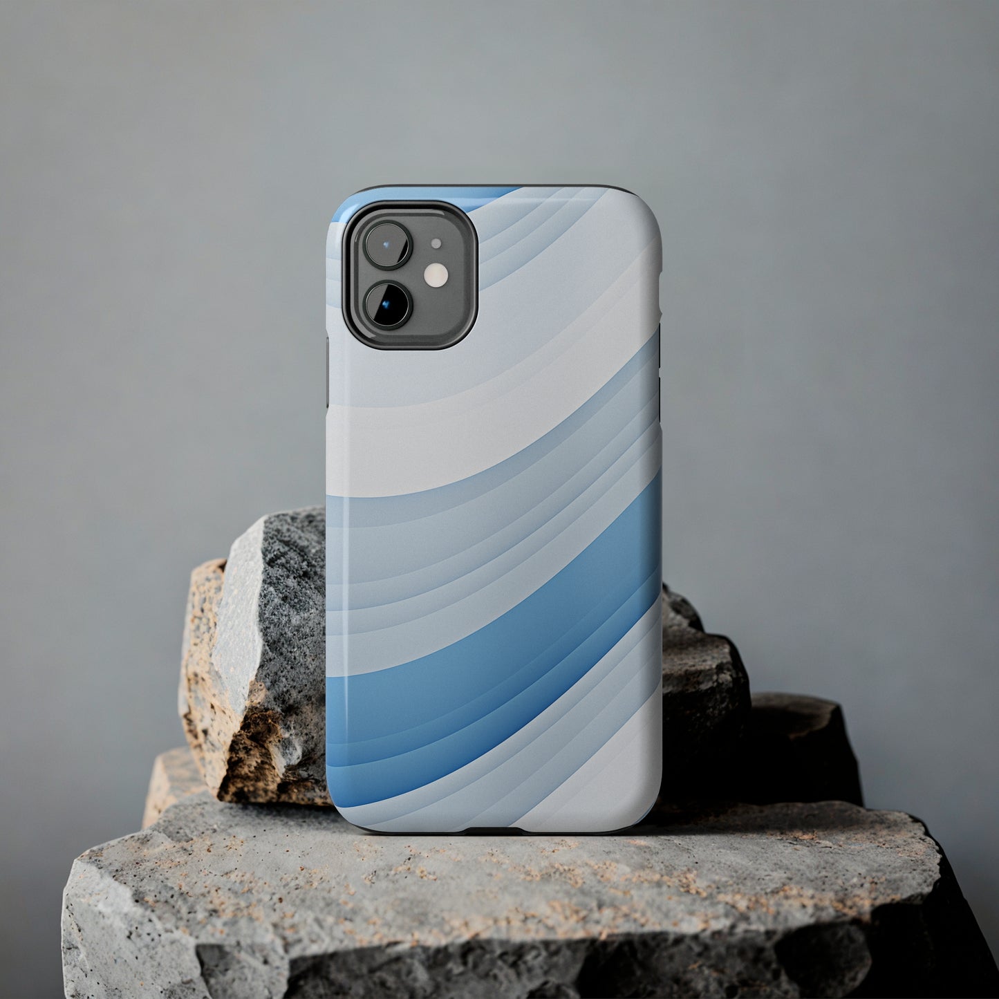 Blue Stripes #02, iPhone 7, 8, X, 11, 12, 13, 14, 15+ case.