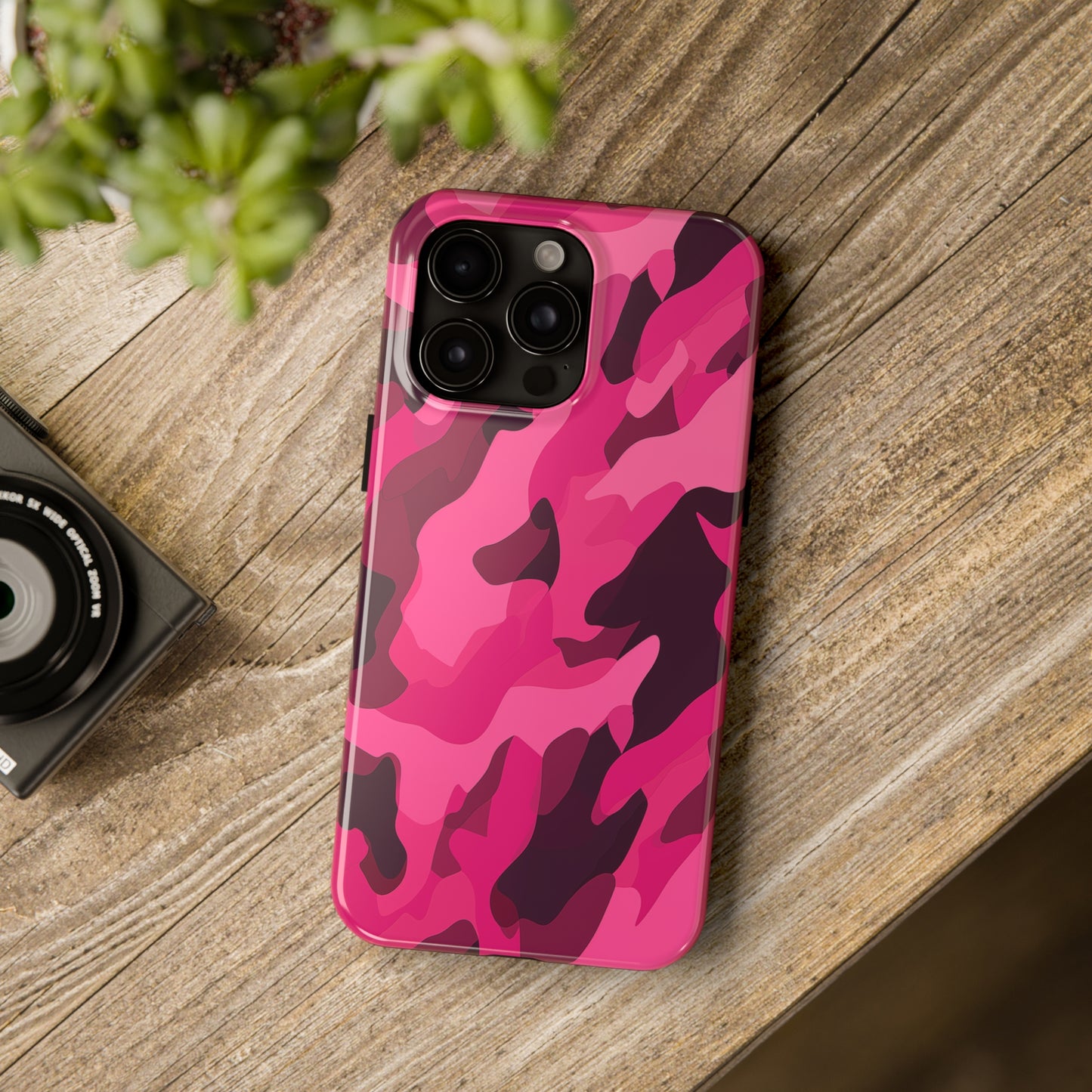 Pink Camouflage, iPhone 7, 8, X, 11, 12, 13, 14, 15+ case.