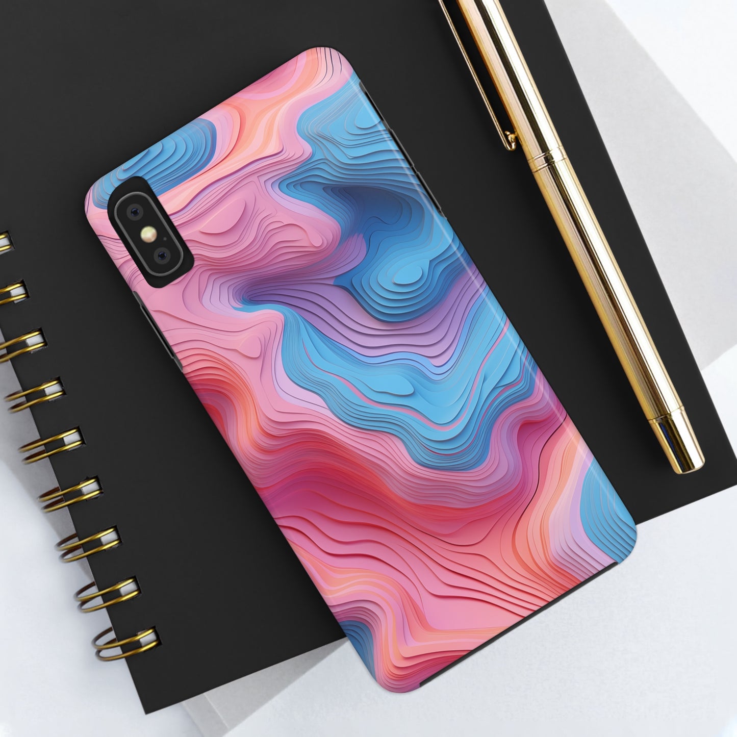 Topographical #02, iPhone 7, 8, X, 11, 12, 13, 14, 15+ case.