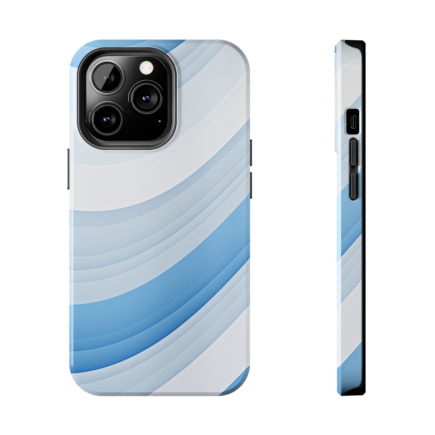 Blue Stripes #02, iPhone 7, 8, X, 11, 12, 13, 14, 15+ case.