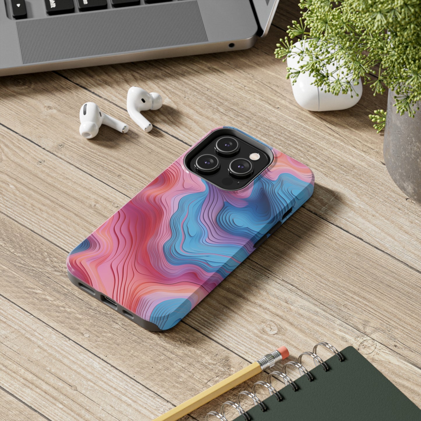 Topographical #02, iPhone 7, 8, X, 11, 12, 13, 14, 15+ case.