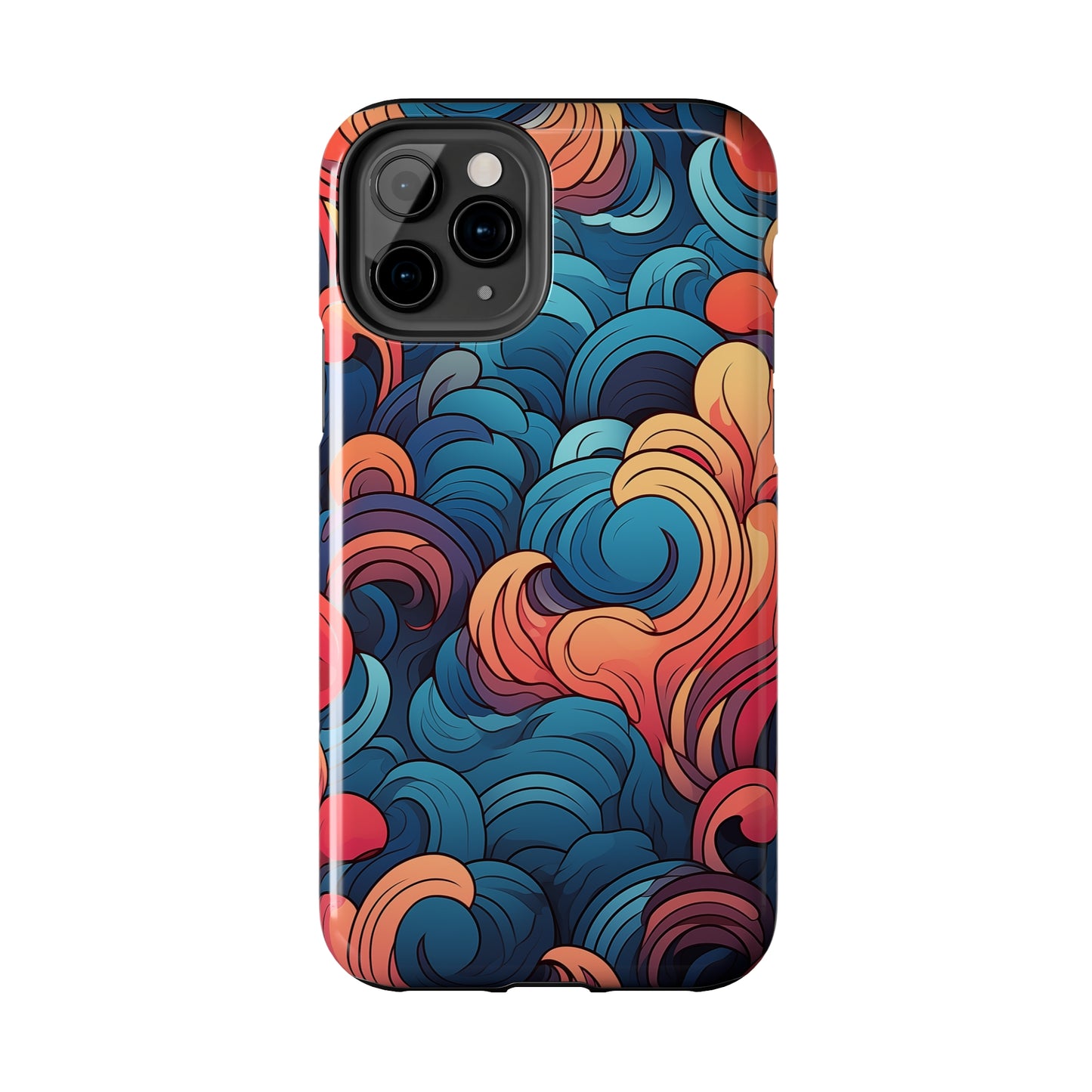 Abstract Swirls, iPhone 7, 8, X, 11, 12, 13, 14, 15+ case.