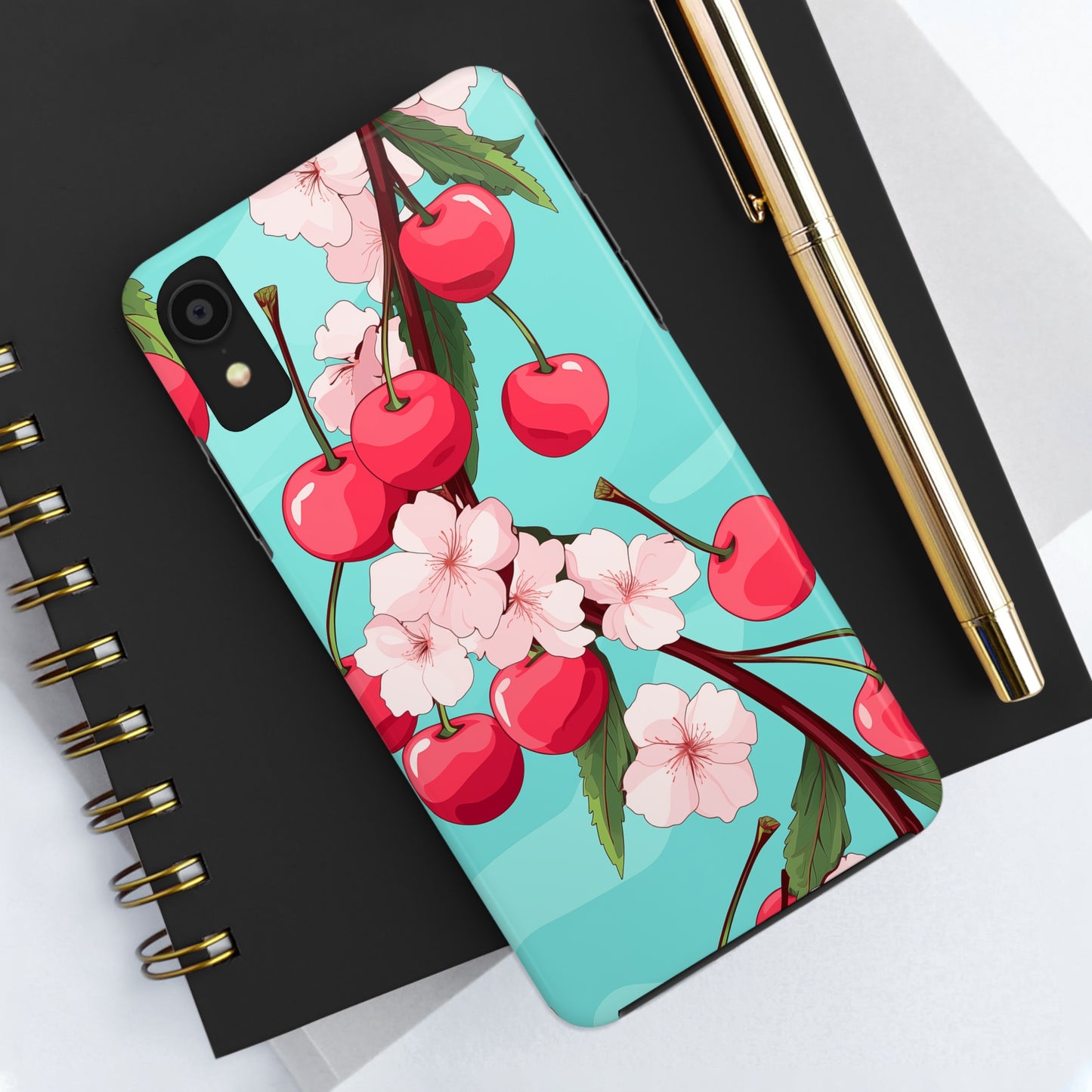 Cherries #06, iPhone 7, 8, X, 11, 12, 13, 14, 15+ case.