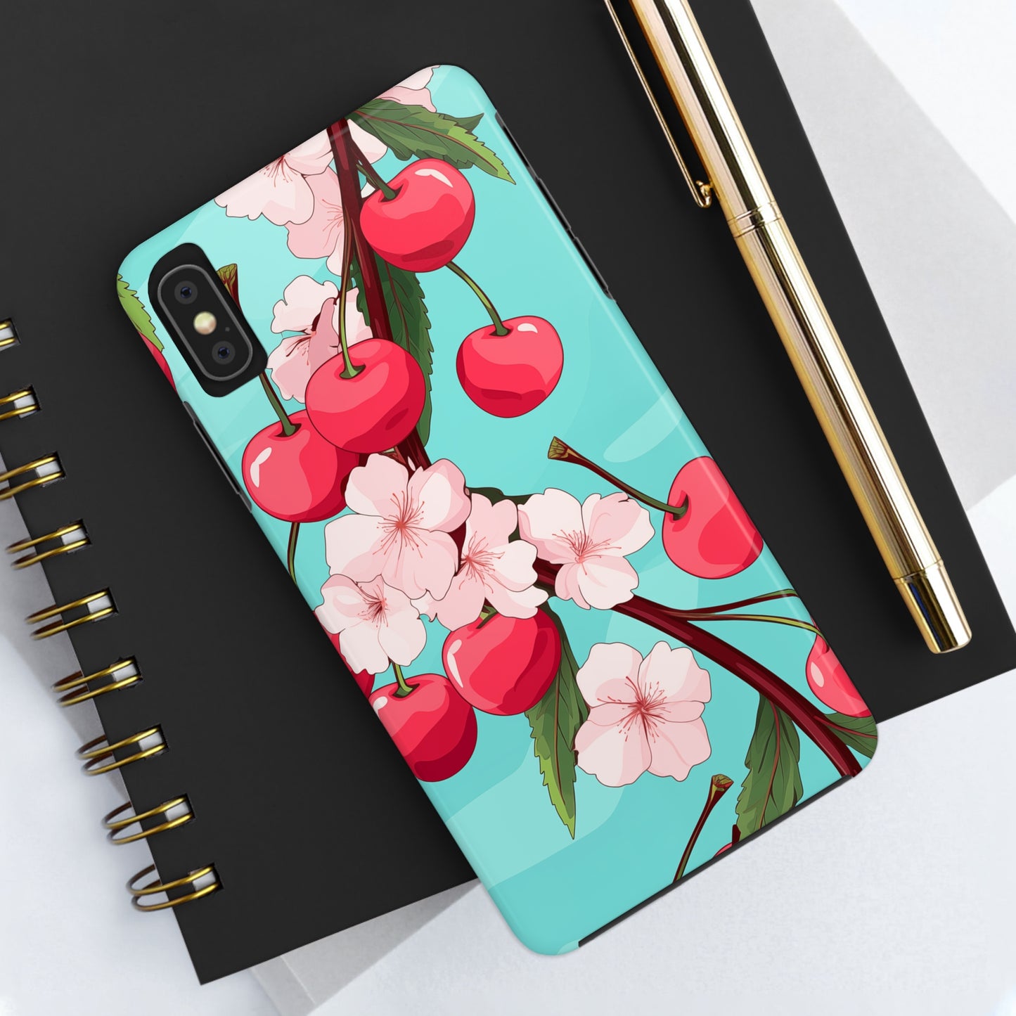 Cherries #06, iPhone 7, 8, X, 11, 12, 13, 14, 15+ case.