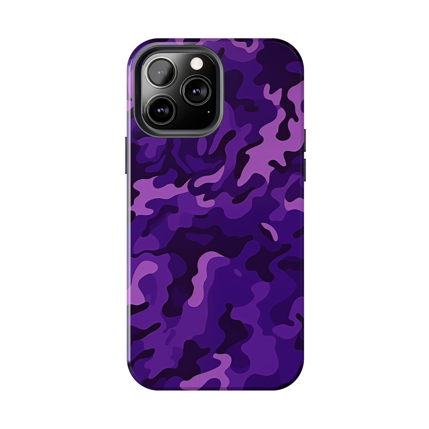 Purple Camouflage, iPhone 7, 8, X, 11, 12, 13, 14, 15+ case.