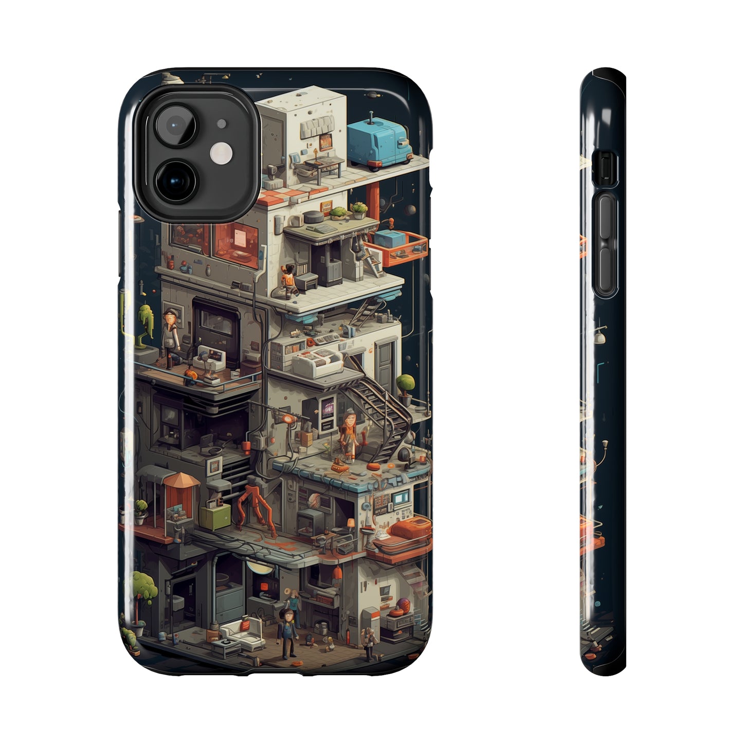 8-bit Complex, iPhone 7, 8, X, 11, 12, 13, 14, 15+ case.