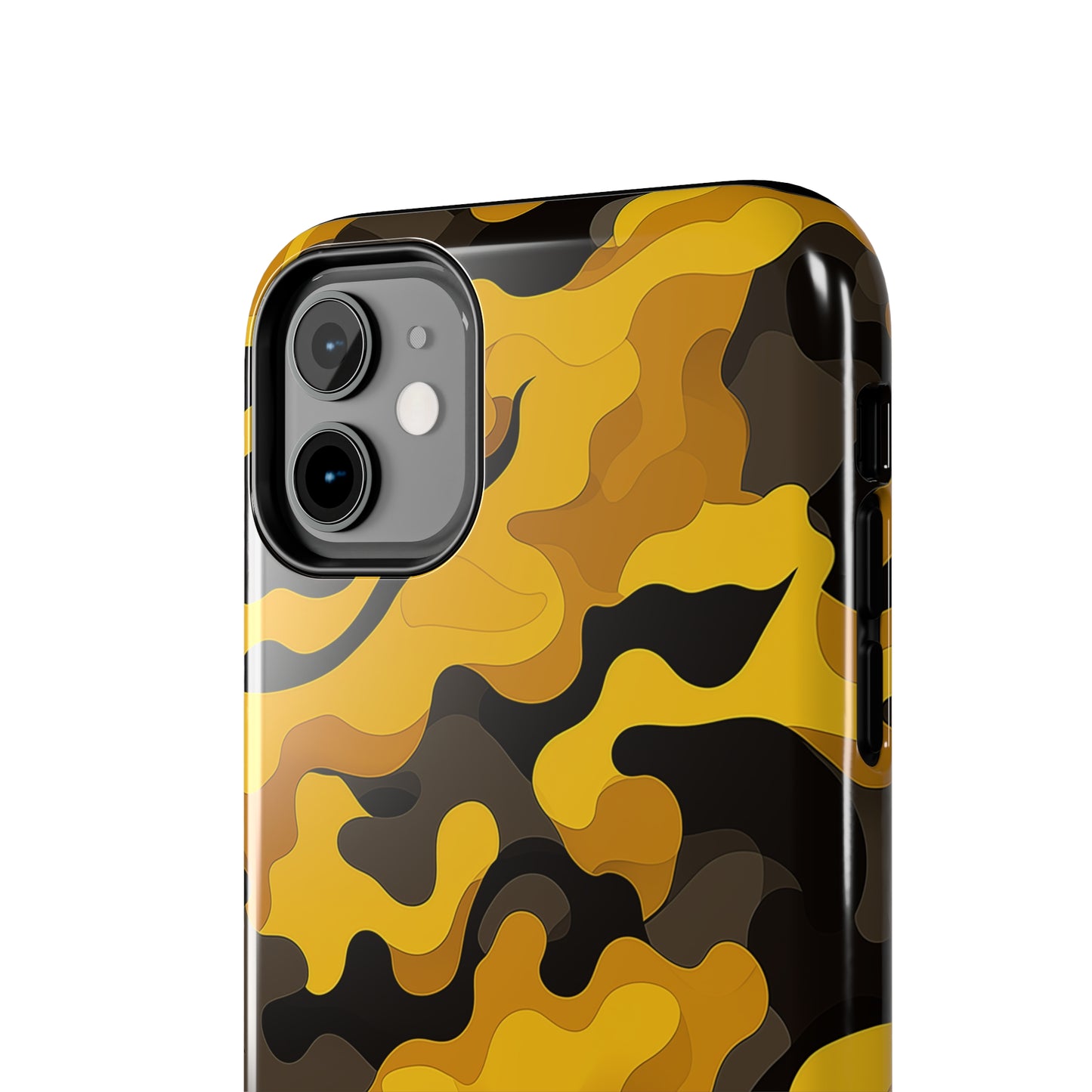 Yellow Camouflage, iPhone 7, 8, X, 11, 12, 13, 14, 15+ case.