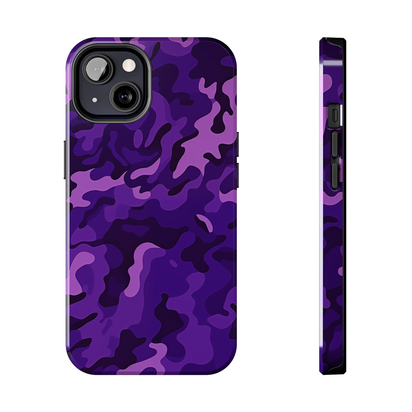 Purple Camouflage, iPhone 7, 8, X, 11, 12, 13, 14, 15+ case.