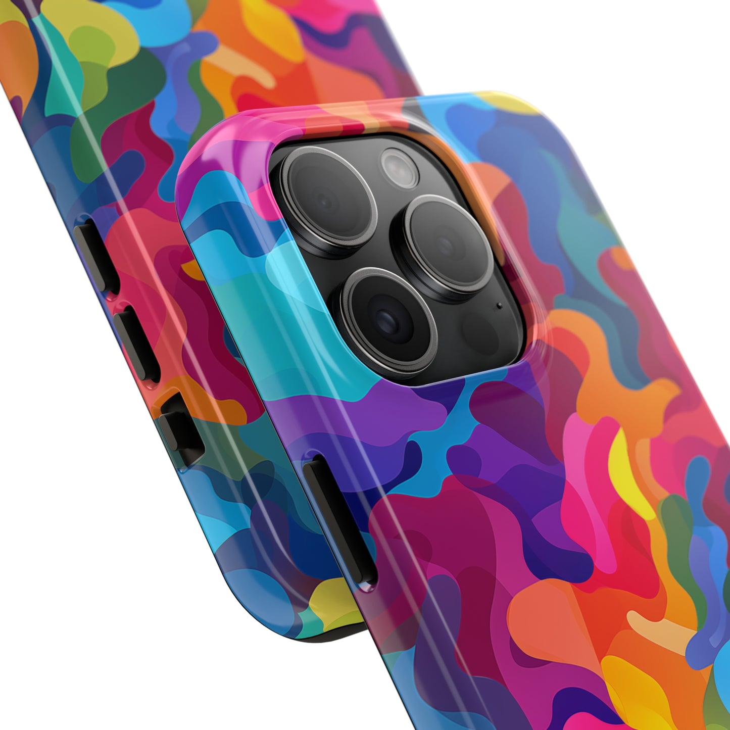 Rainbow Camouflage, iPhone 7, 8, X, 11, 12, 13, 14, 15+ case.