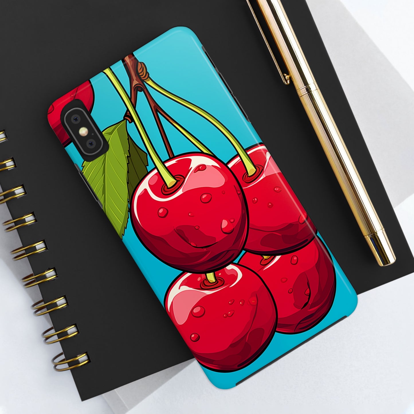 Cherries #09, iPhone 7, 8, X, 11, 12, 13, 14, 15+ case.