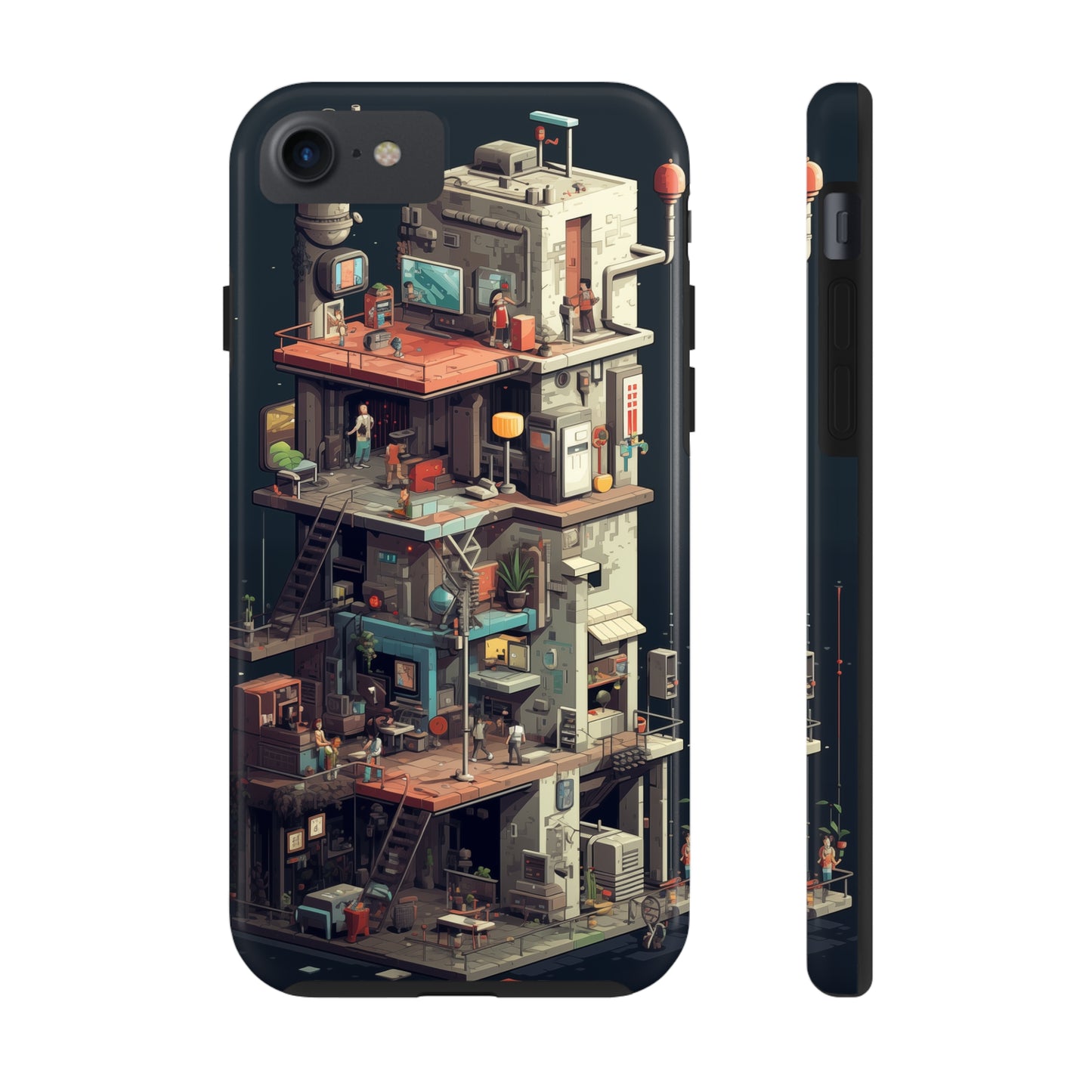 8-bit Complex #02, iPhone 7, 8, X, 11, 12, 13, 14, 15+ case.