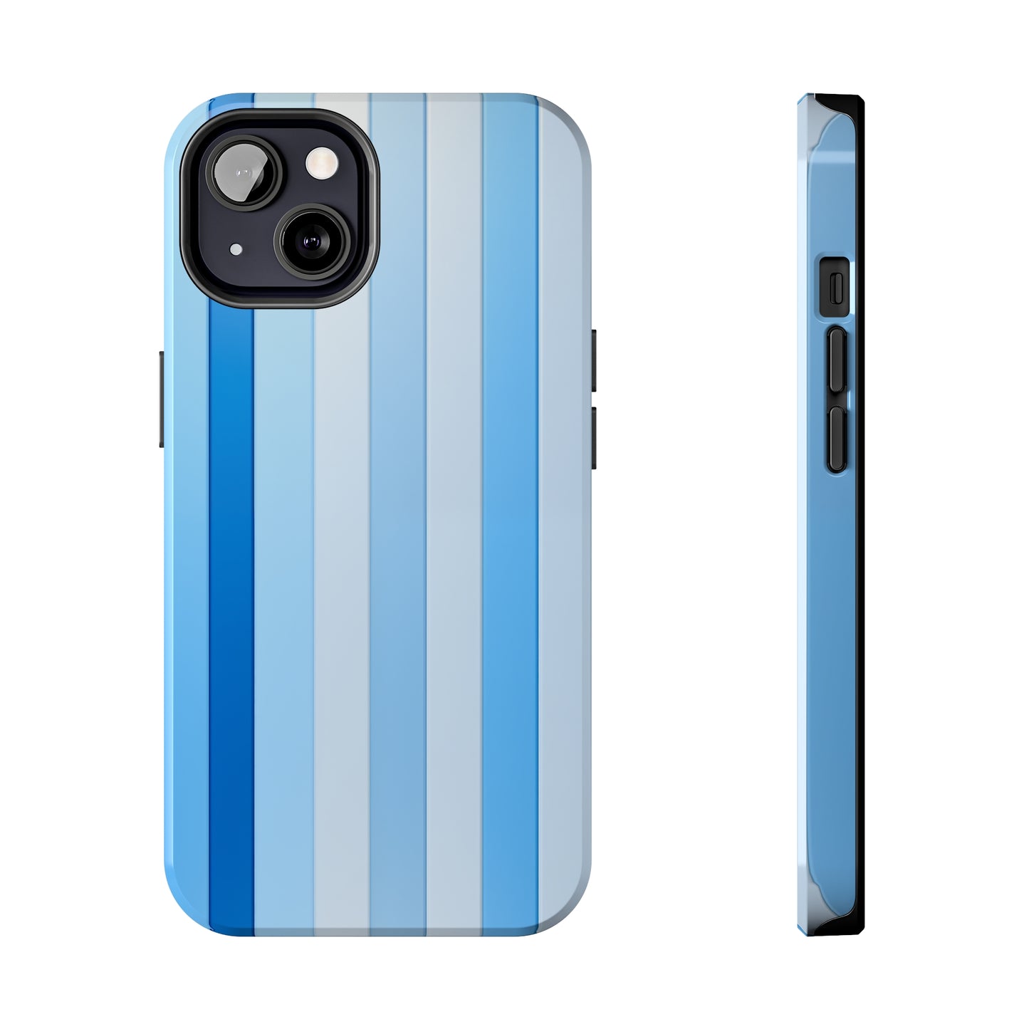 Blue stripes #01, iPhone 7, 8, X, 11, 12, 13, 14, 15+ case.