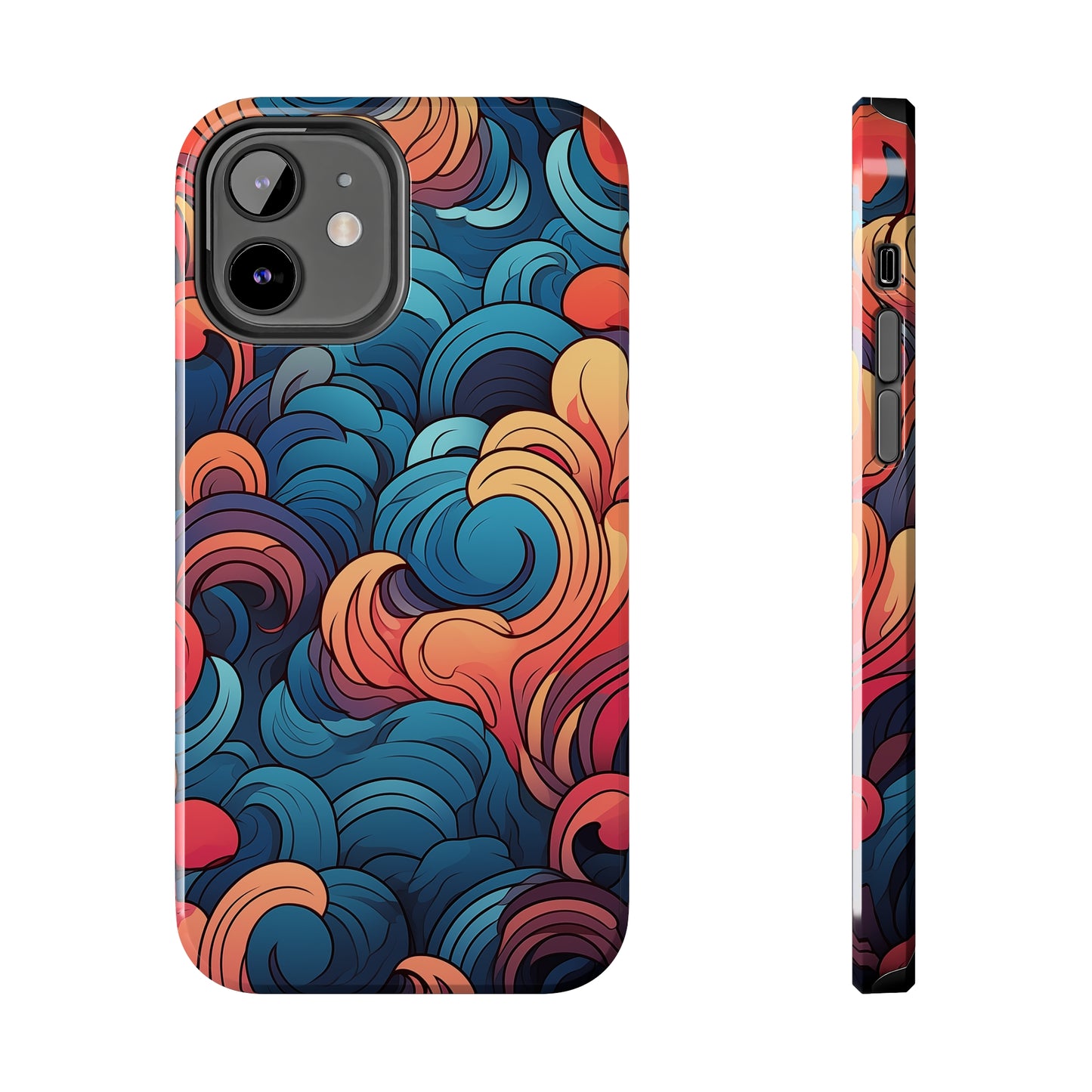 Abstract Swirls, iPhone 7, 8, X, 11, 12, 13, 14, 15+ case.