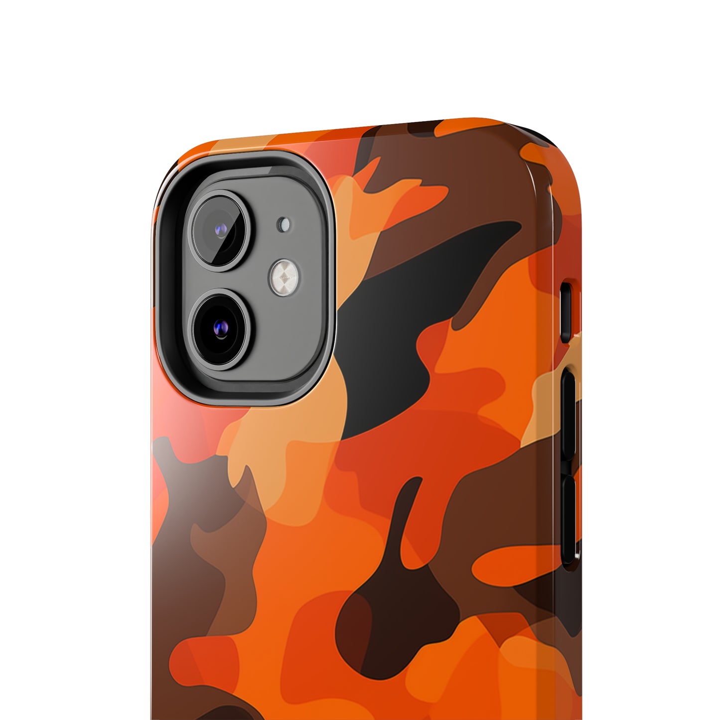 Orange Camouflage, iPhone 7, 8, X, 11, 12, 13, 14, 15+ case.