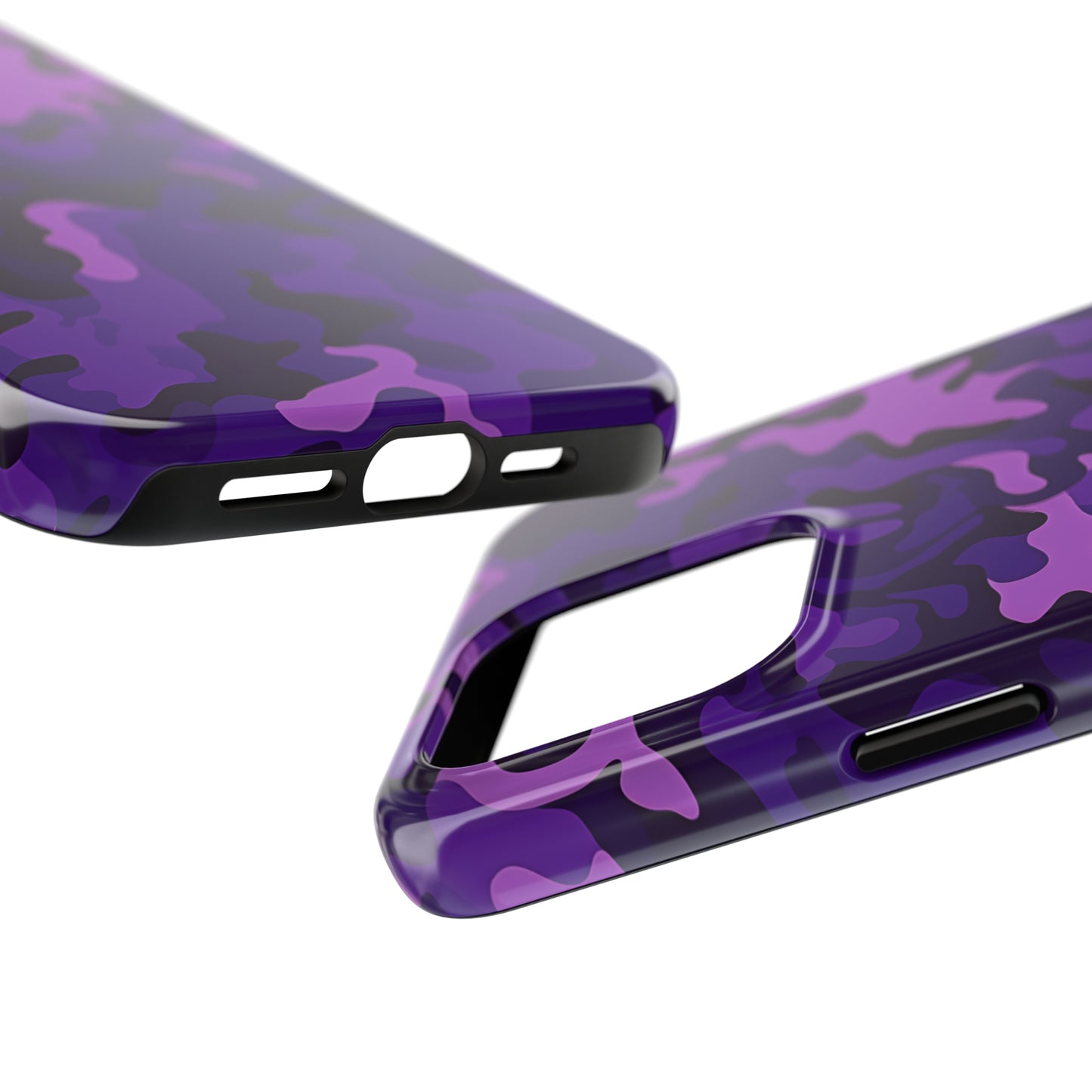 Purple Camouflage, iPhone 7, 8, X, 11, 12, 13, 14, 15+ case.