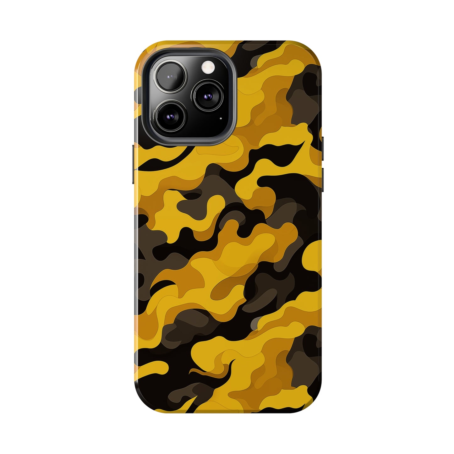 Yellow Camouflage, iPhone 7, 8, X, 11, 12, 13, 14, 15+ case.