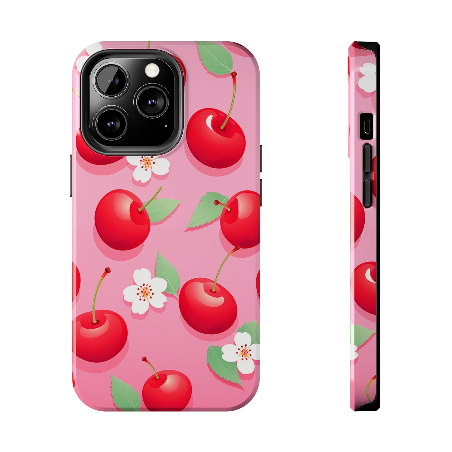 Cherries and Cherry Blossoms #03, iPhone 7, 8, X, 11, 12, 13, 14, 15+ case.