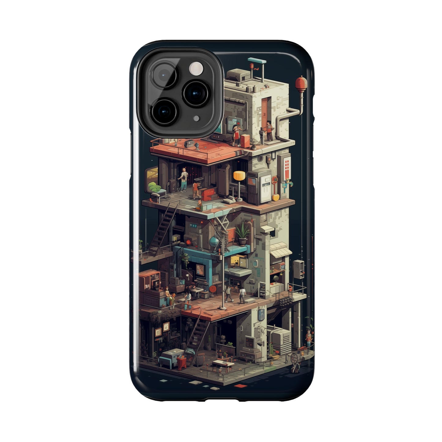 8-bit Complex #02, iPhone 7, 8, X, 11, 12, 13, 14, 15+ case.