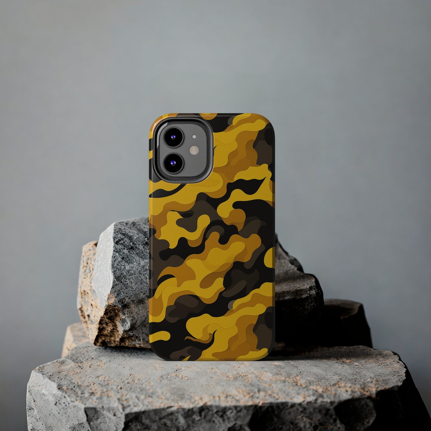 Yellow Camouflage, iPhone 7, 8, X, 11, 12, 13, 14, 15+ case.