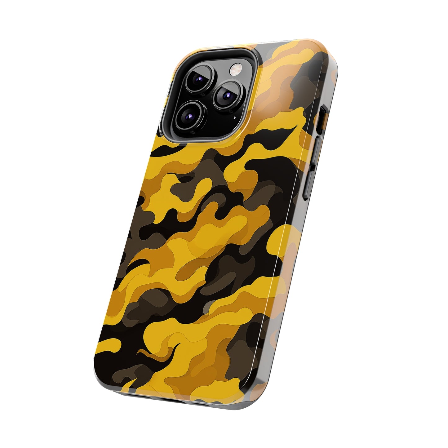 Yellow Camouflage, iPhone 7, 8, X, 11, 12, 13, 14, 15+ case.