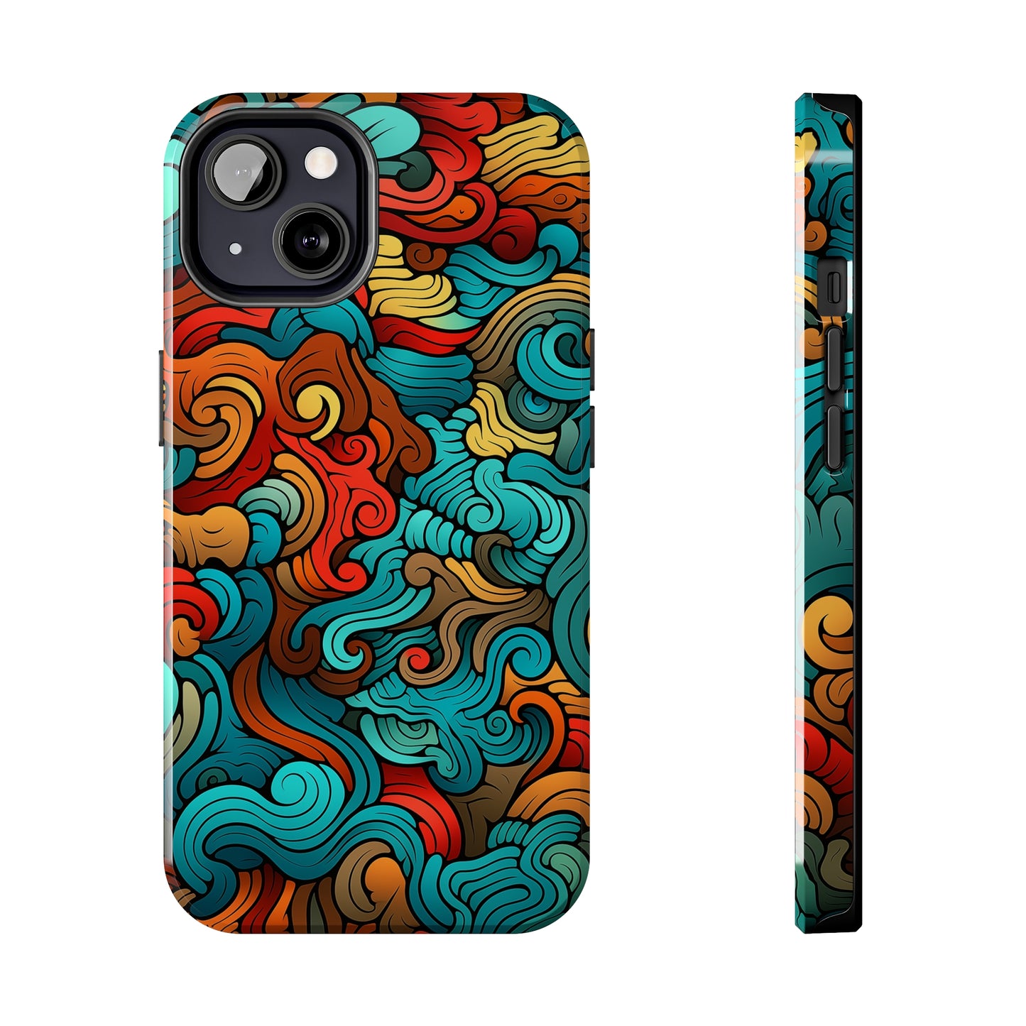 Abstract Swirls #02, iPhone 7, 8, X, 11, 12, 13, 14, 15+ case.