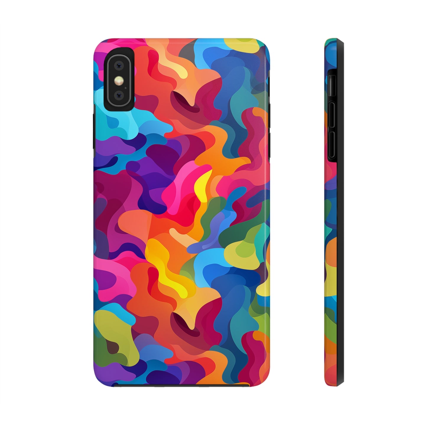 Rainbow Camouflage, iPhone 7, 8, X, 11, 12, 13, 14, 15+ case.