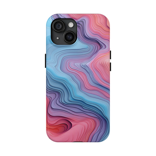 Topographical, iPhone 7, 8, X, 11, 12, 13, 14, 15+ case.